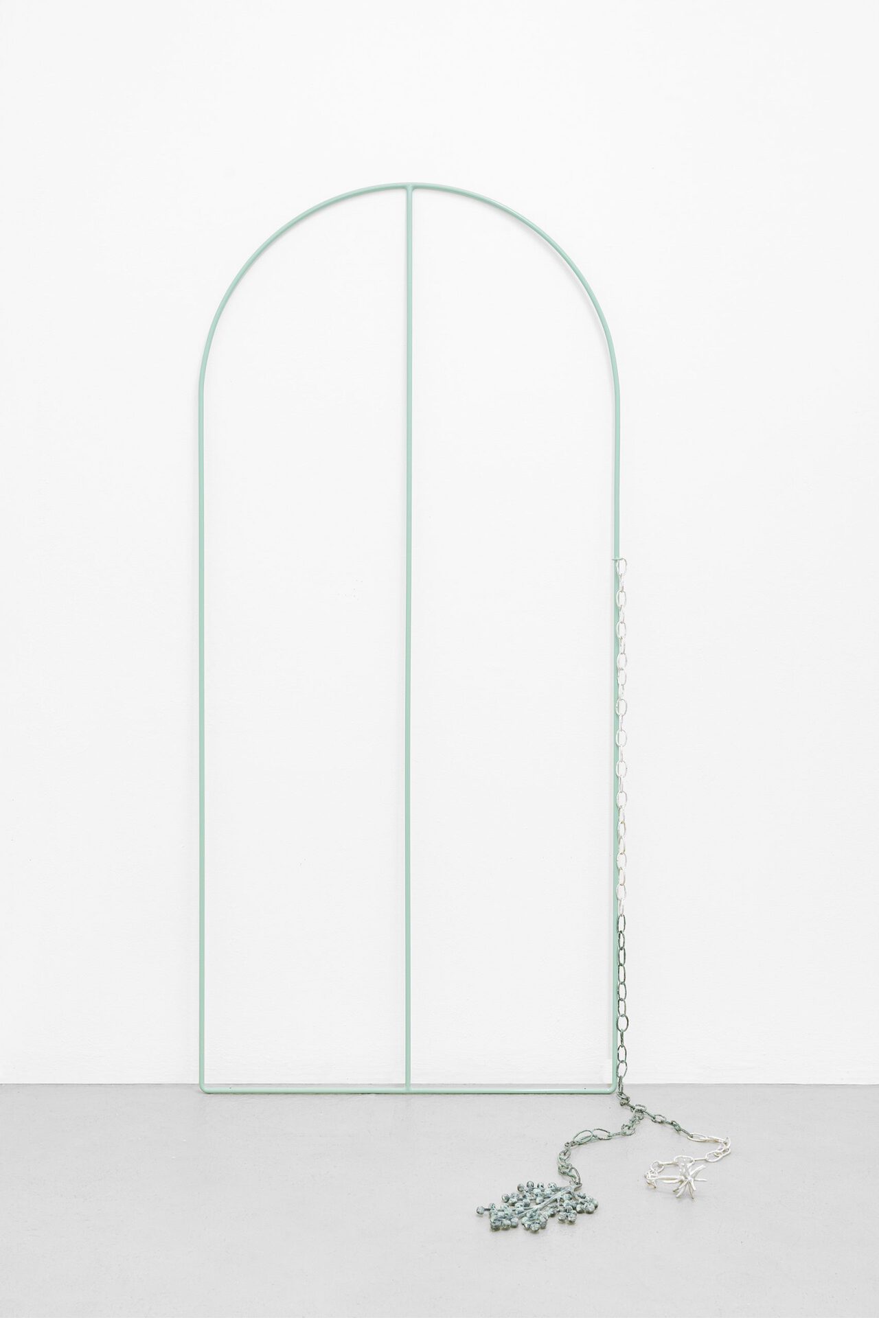 Marie-Michelle Deschamps, Company #4, 2022 powdercoated steel, cast sterling silver, patinated cast bronze 225 cm x 98 cm