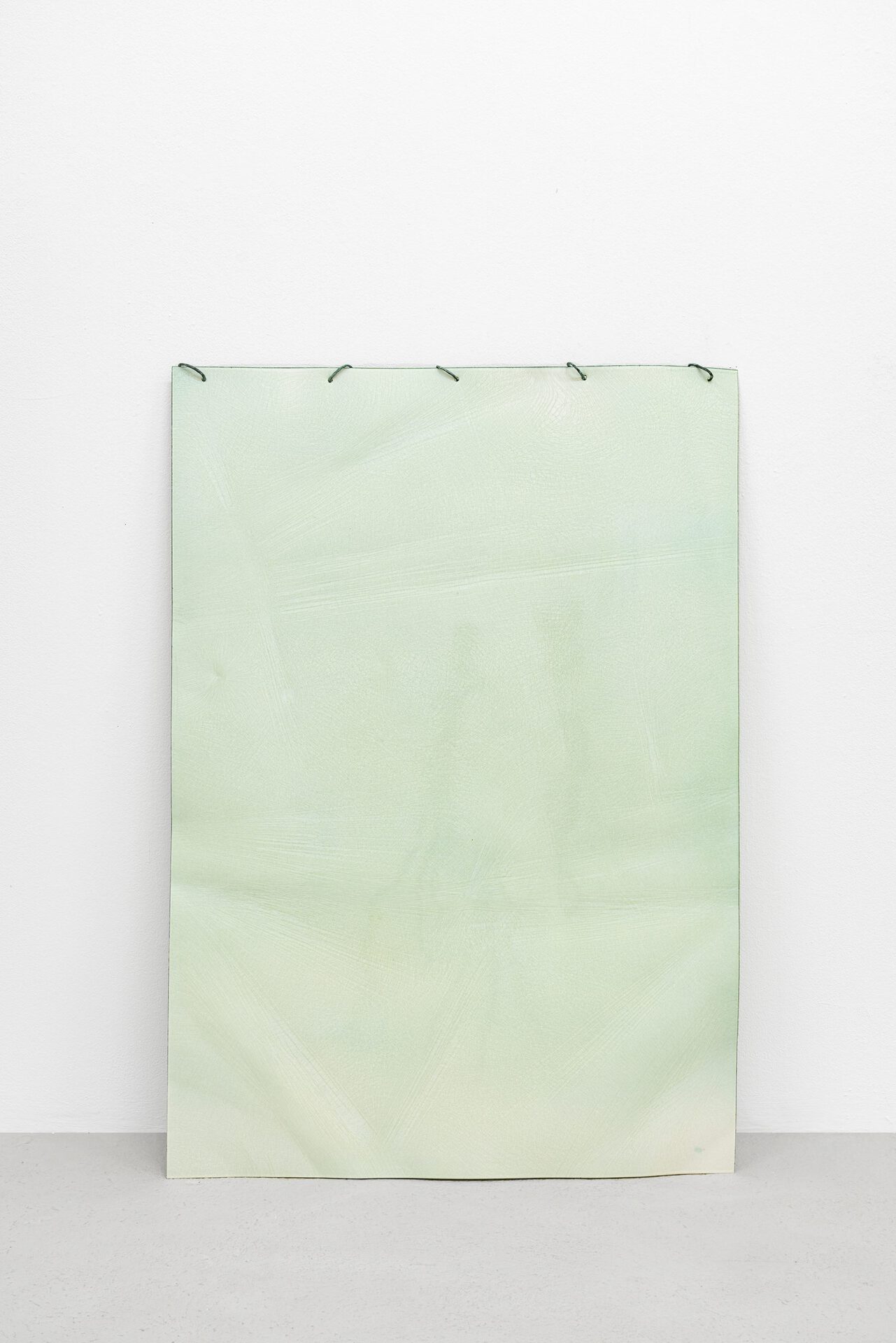 Marie-Michelle Deschamps, Glatteis, 2019 oxidized vitreous enamel on copper sheet, patinated bronze 120 x 95 cm