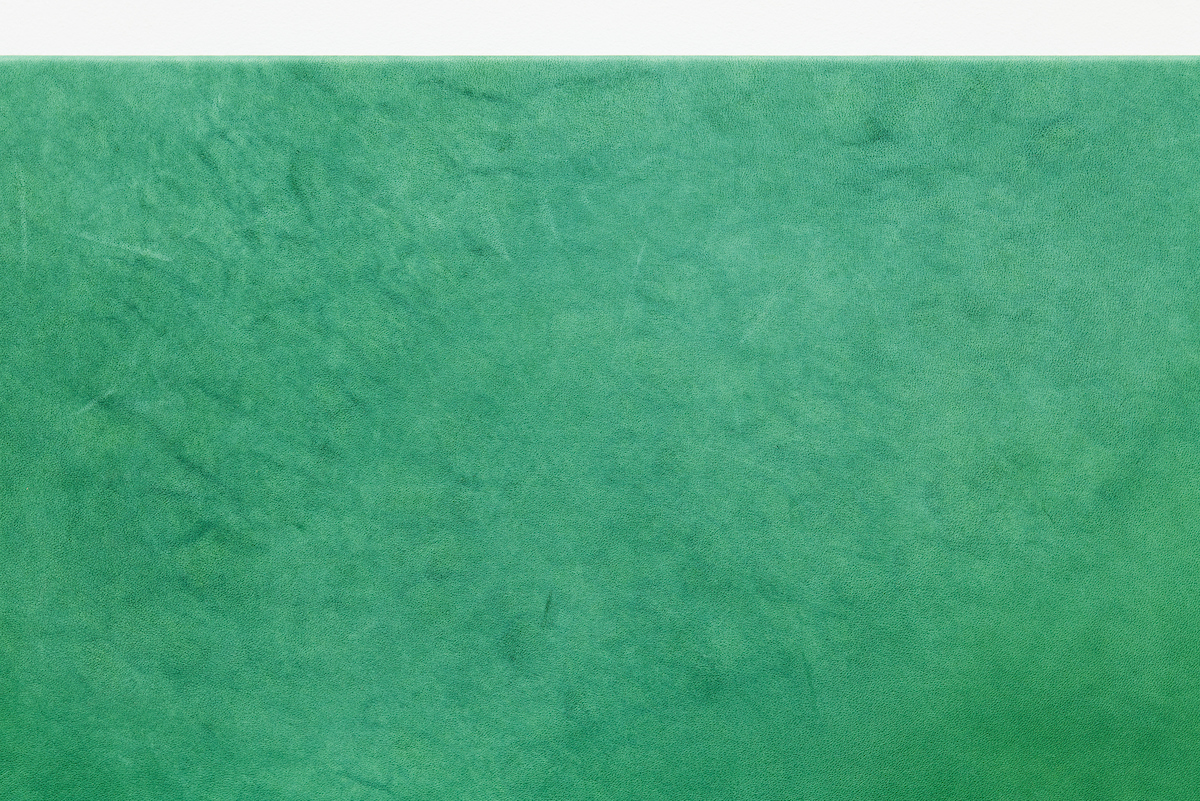 Luka Jana Berchtold, untitled (grün 1), 2022, leather, 37,5 × 28,5 × 3 cm (detail)