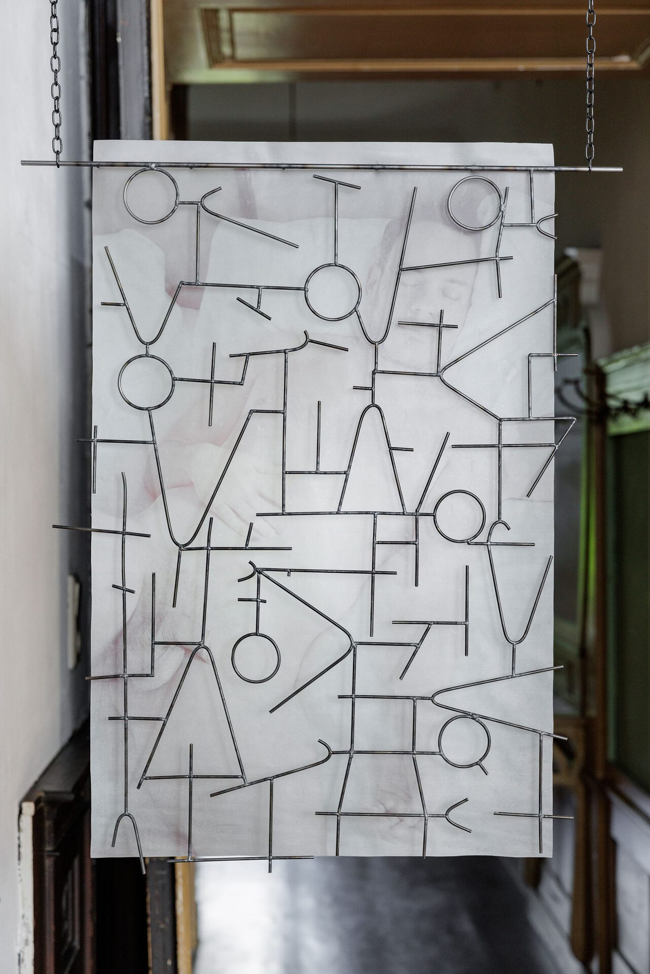 Sasha Auerbakh, Martin C. 1, 2022. Steel, UV-print on silicon, 60cm x 70 cm