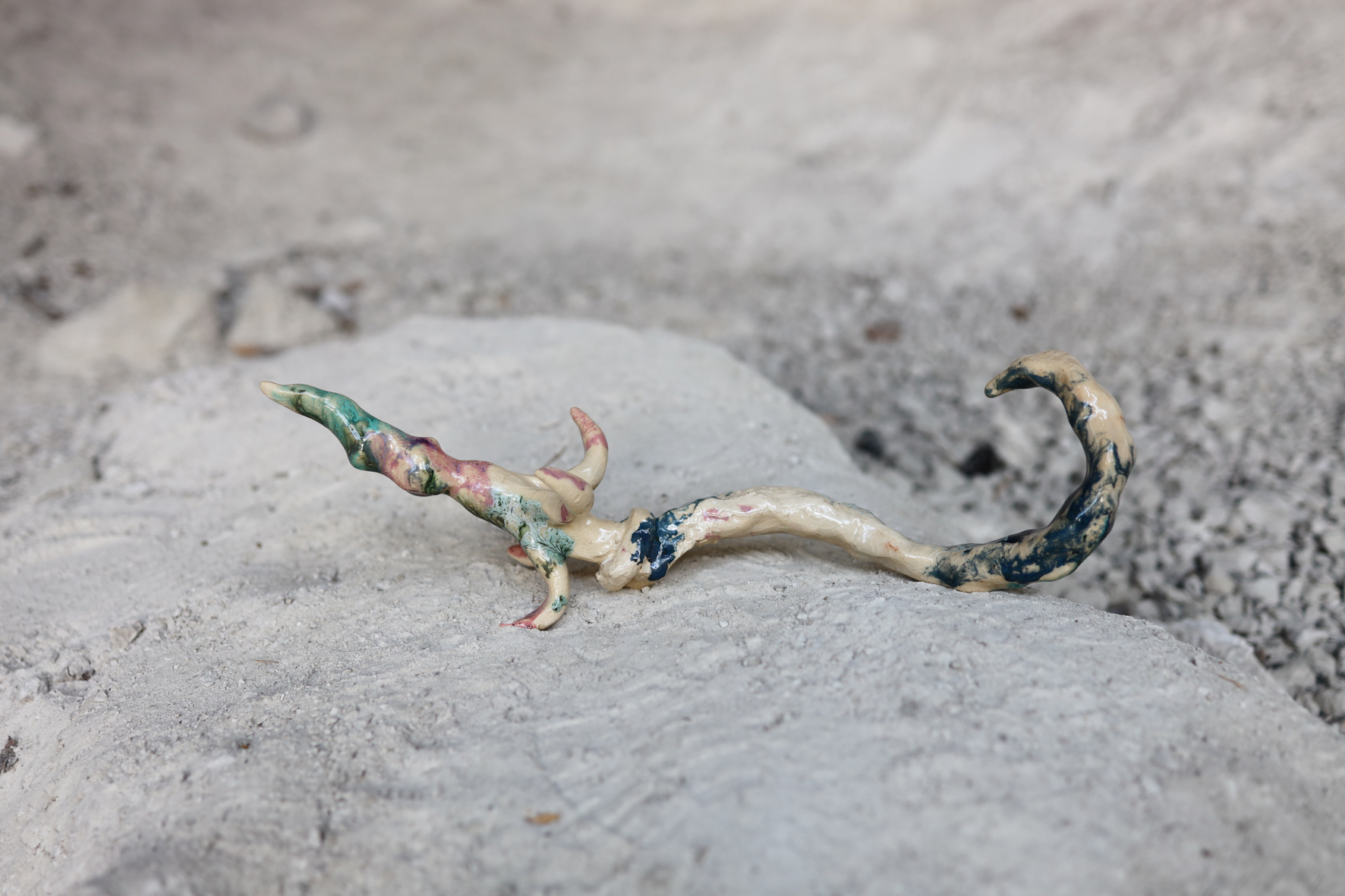 Anna Bochkova, gentle weapon, 2022, glazed ceramics  13x 30x 13 cm