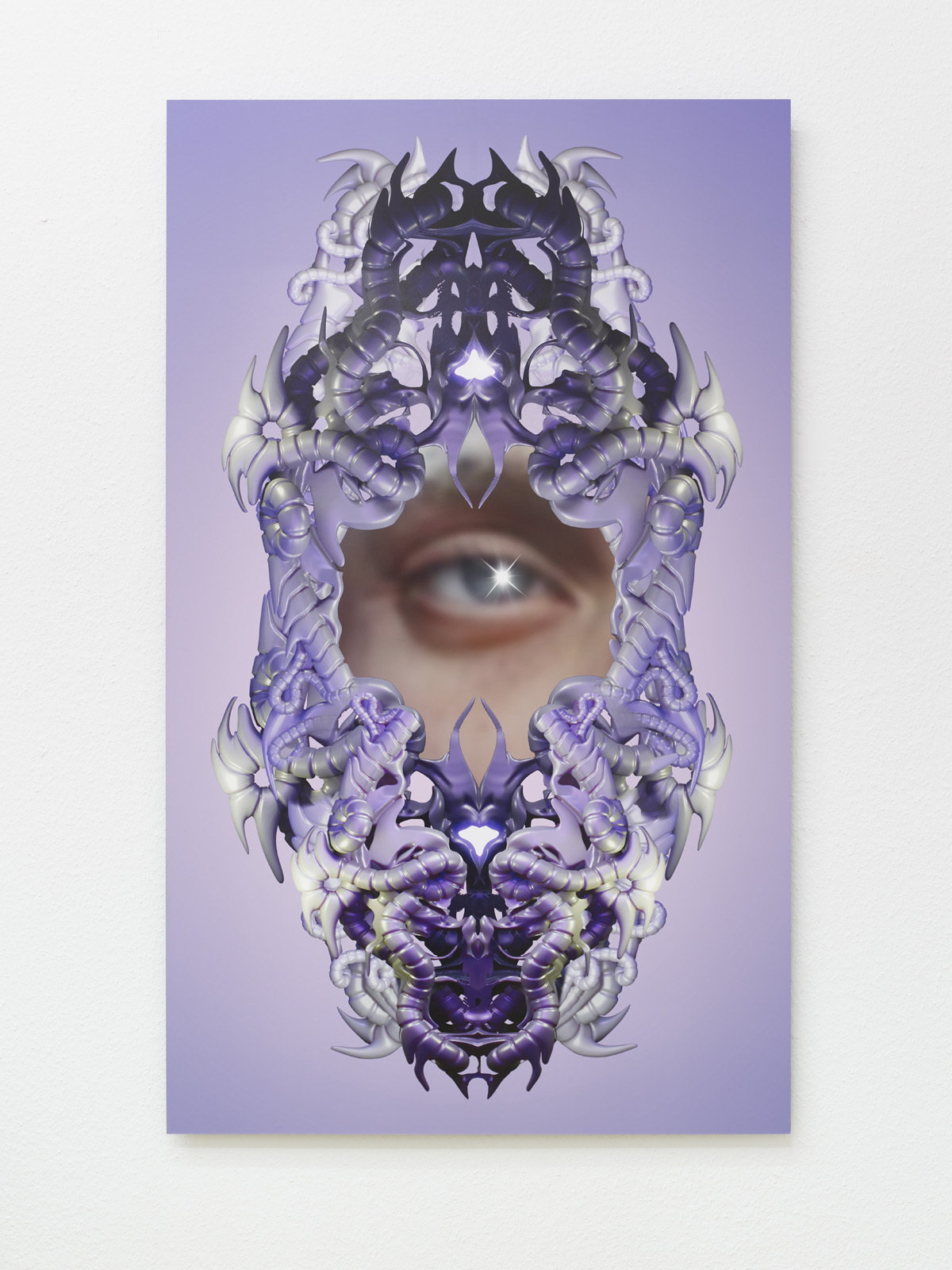 Eternal Engine, data blink 1, 2022, 3D graphics (Eevee engine), printed on Hahnemuehle paper, mounted on aluminium 160 x 96 x 2 cm 63 x 37 3/4 x 3/4 in