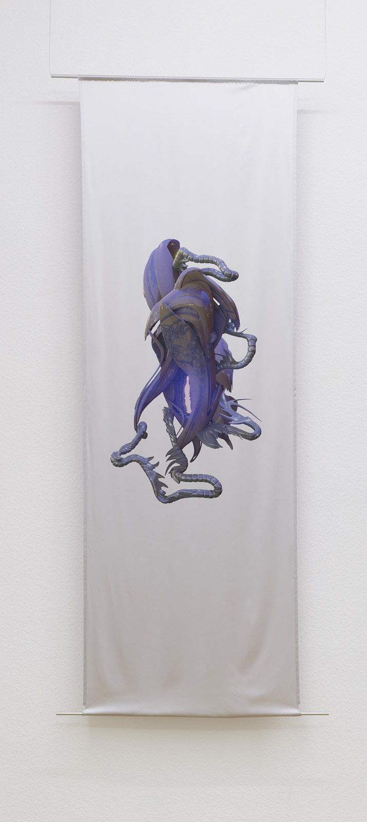 Eternal Engine, data cocoon 2, 2022, 3D graphics (Eevee engine), sublimation printing on satin