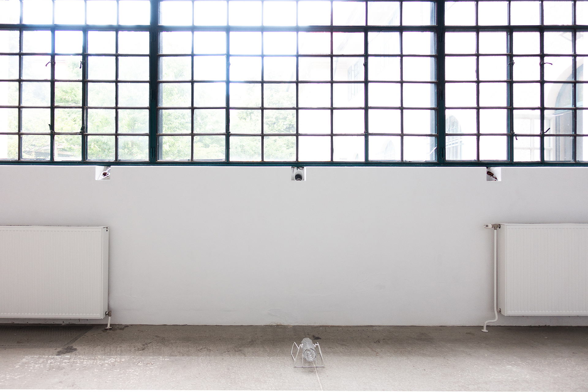Gleb Amankulov, Too low to load + Stalagmite Eyes, 2022, glass, metal, Dimensions variable