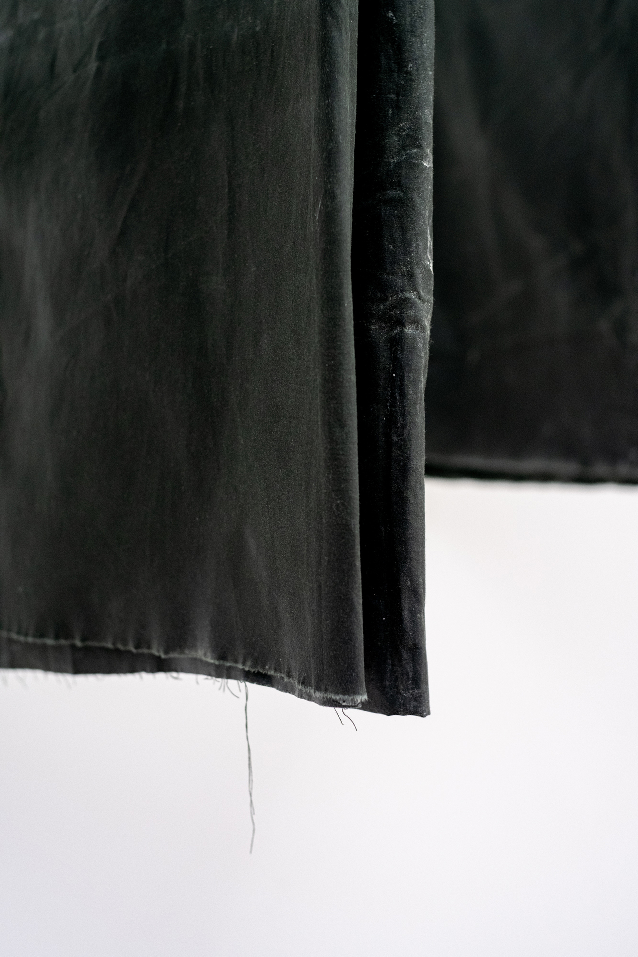 Malte Möller, Untitled (Jagdstoff), 2021, Wax cloth, wax emulsion,screws, wall mount, wooden stick, variable dimensions
