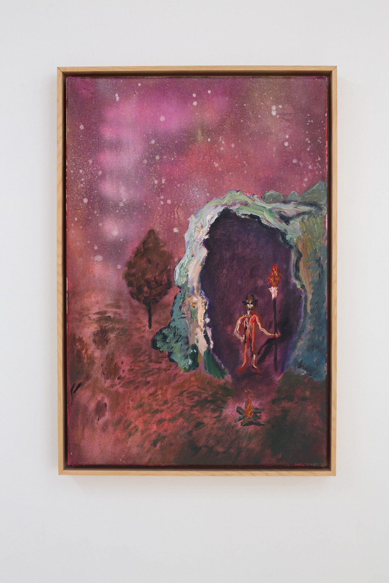 Kaspars Groševs, Freiherr’s Cave, 2022. Acrylic and oil on canvas, 40 x 60 cm