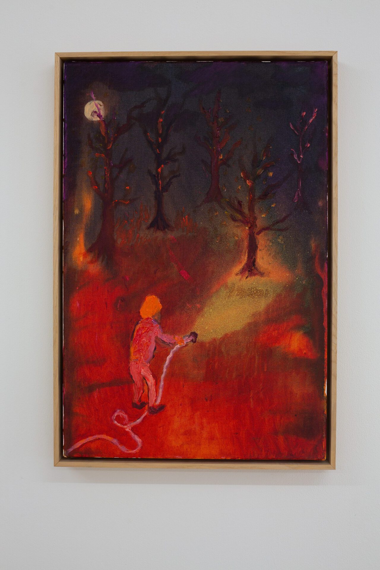 Kaspars Groševs, Burning Forest, 2022. Acrylic and oil on canvas, 40 x 60 cm