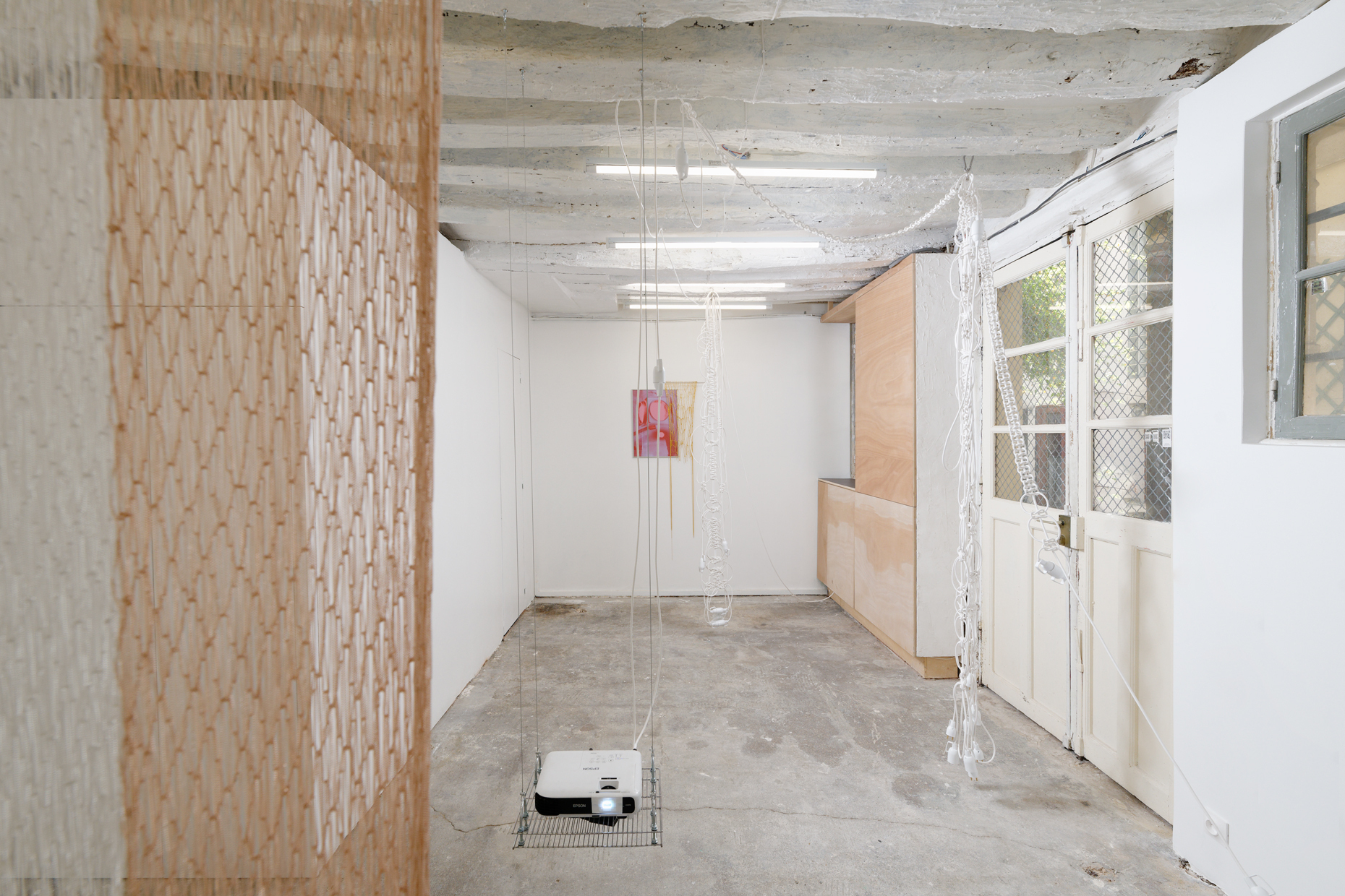 "Tied", Elisa Florimond, Mara Fortunatović and Maria Szakats, Cur. Gabriela Anco, exhibition view. Courtesy Rinomina and the Artists. Photo: Aurélien Mole 