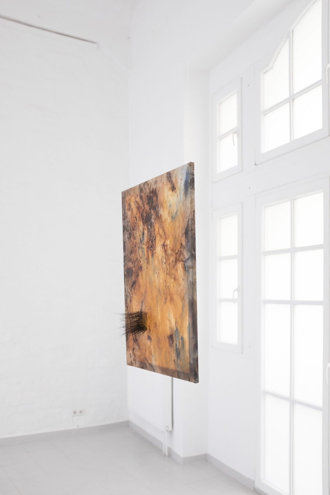Katharina Gahlert, Little Outburst, hand-dyed cotton, beeswax, Arenga fibres, 80 x 60 cm