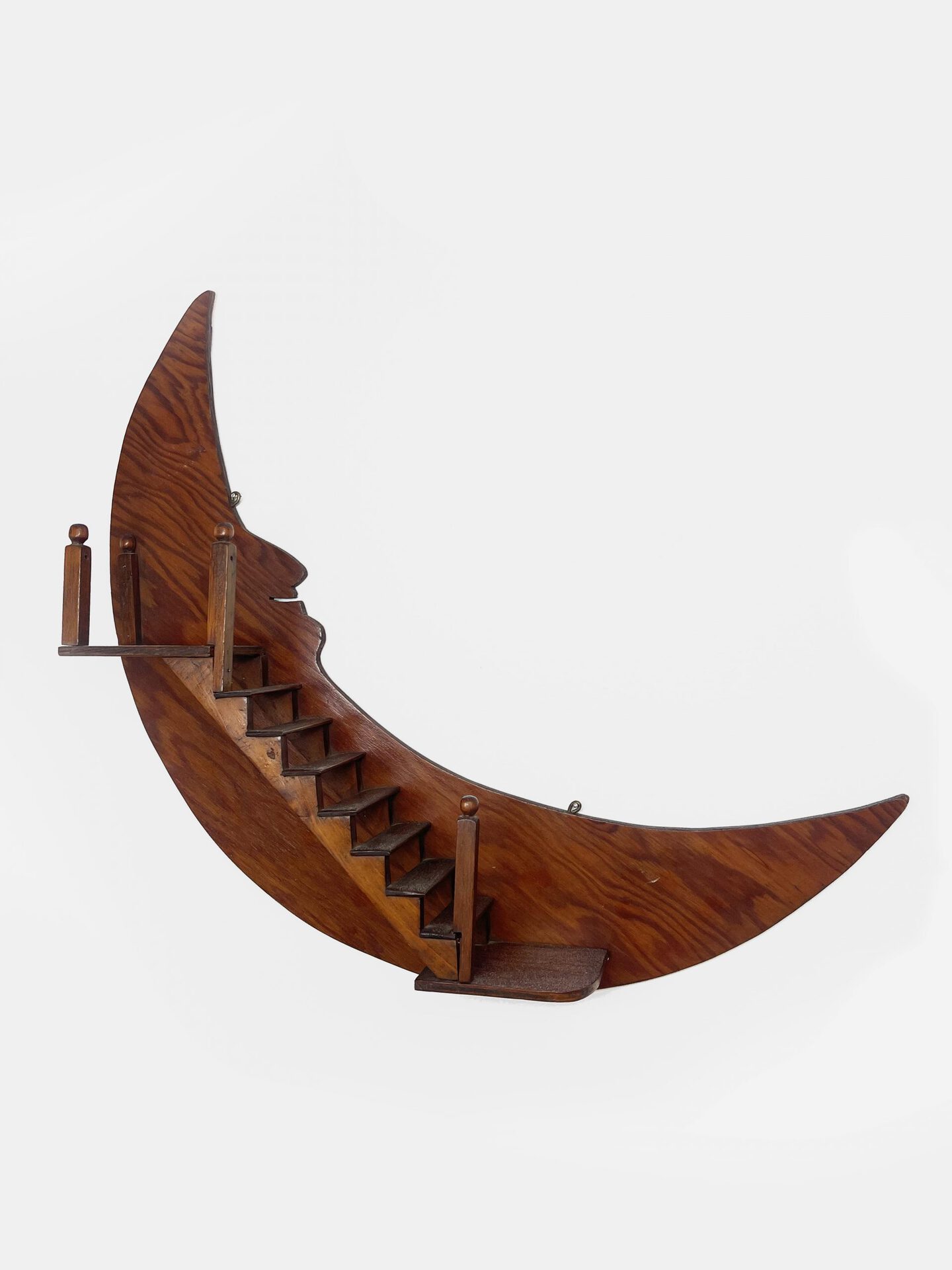 Victoria Todorov, Untitled (Moonshine), 2022, wooden hobby crescent shelf (American Provenance), 55 x 15 x 10 cm