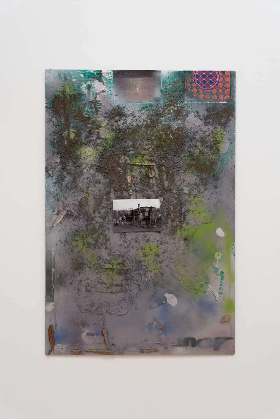 Alethea Everard, Untitled, Office Works, dirt, tanbark, arcylic, pine, enamel, Ironlak, lean, Christianity, 2020