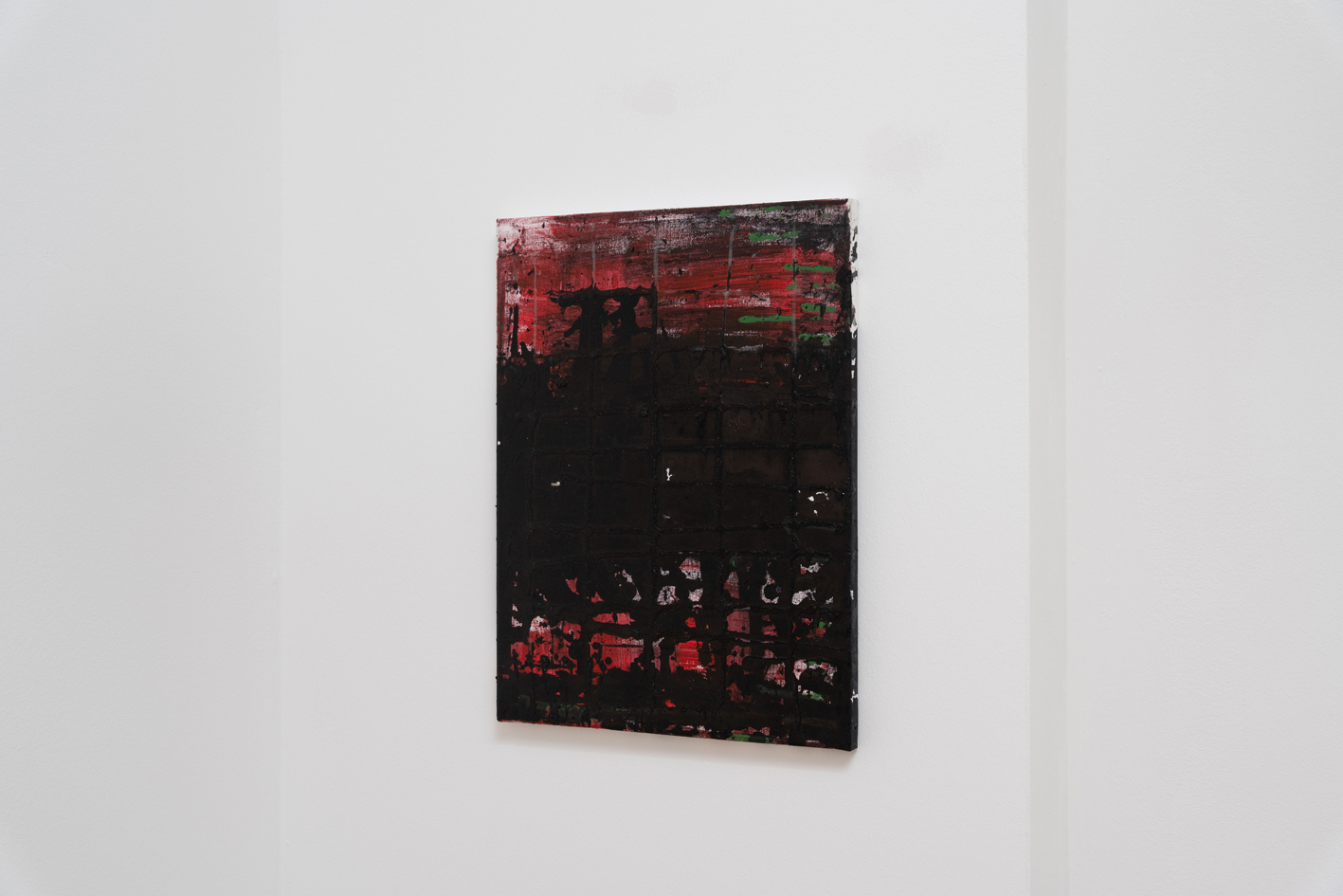 Alethea Everard, Untitled 2, Floor stainer, PVA, acrylic, the backyard, ash, on canvas, 2022