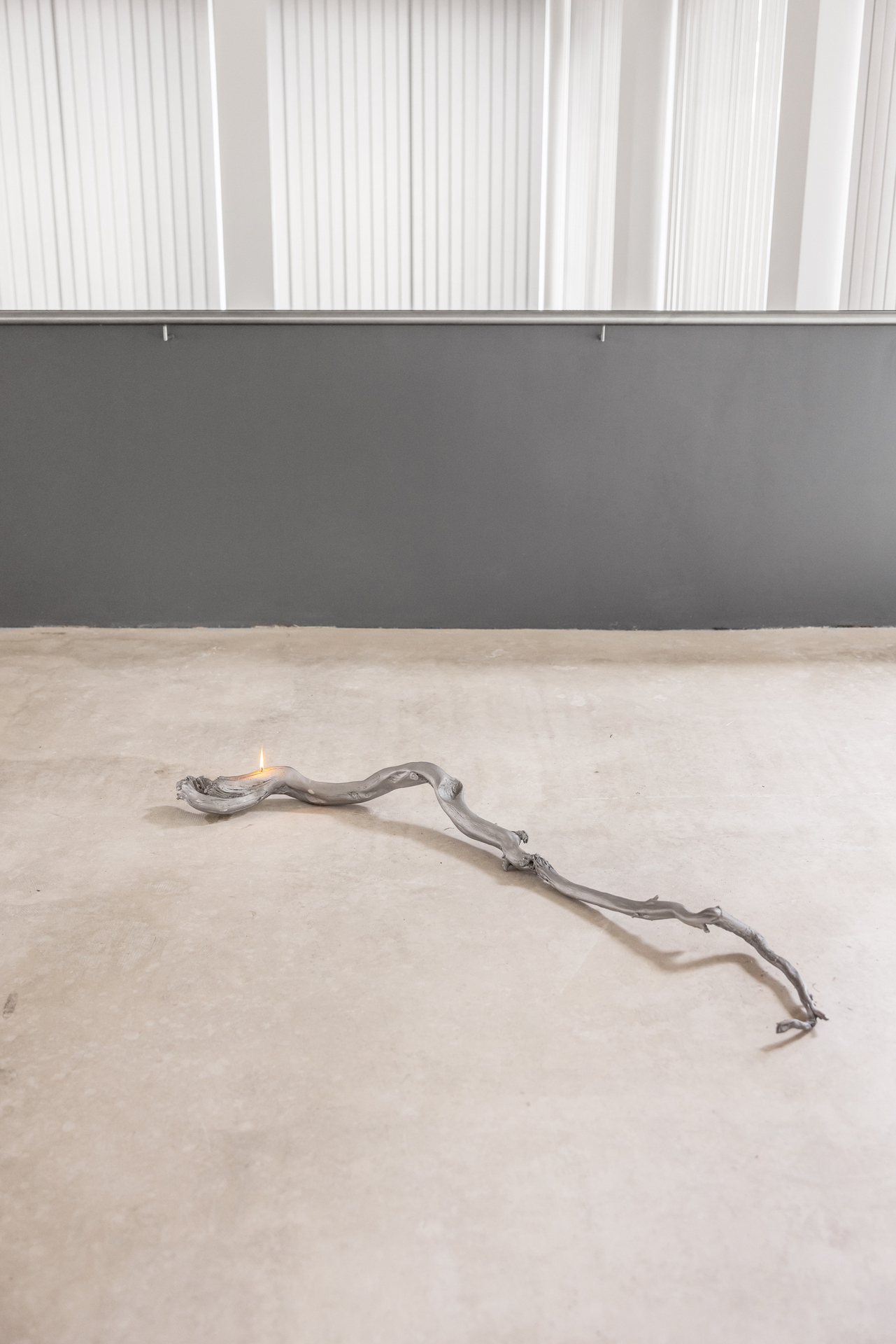 Ariel Schlesinger, At Arm‘s Length, 2019 sandblasted aluminum, lamp oil, cotton wick Photo: Roland Baege Courtesy: The artist and Dvir Gallery
