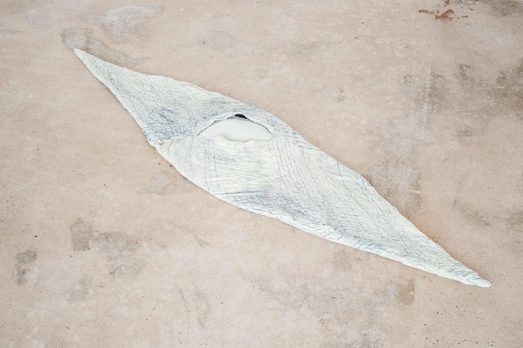 Noa Glazer, Old Hag, 2019 cotton, wool, ink, glass beads Photo: Jens Franke  Courtesy: The artist