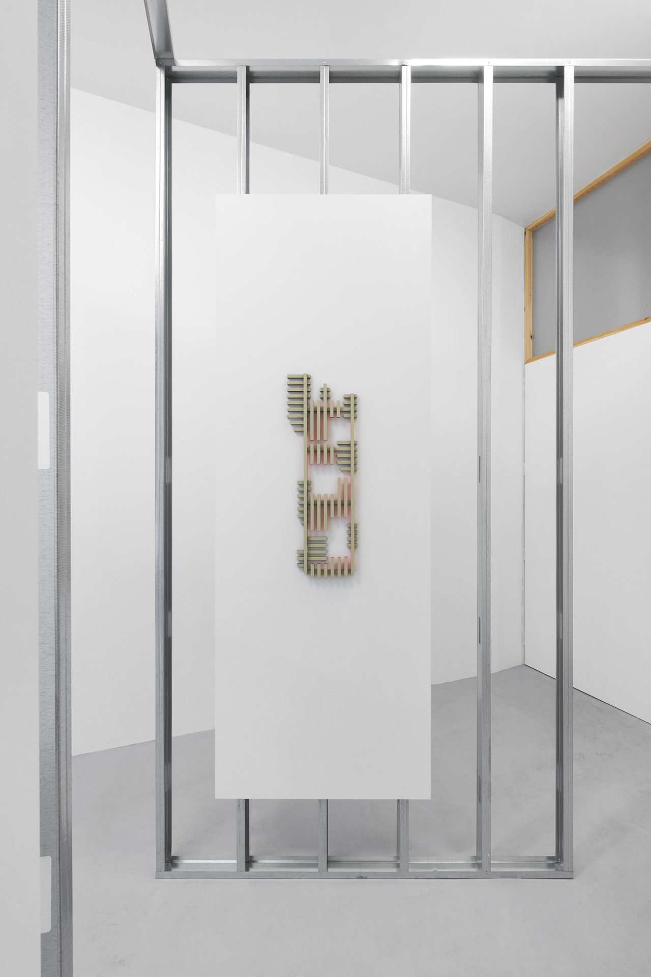 Benjamin Cosmo Westoby, 015.1, 2021, Walnut, birch, acrylic paint, 73.2 x 25.2 x 2.4cm