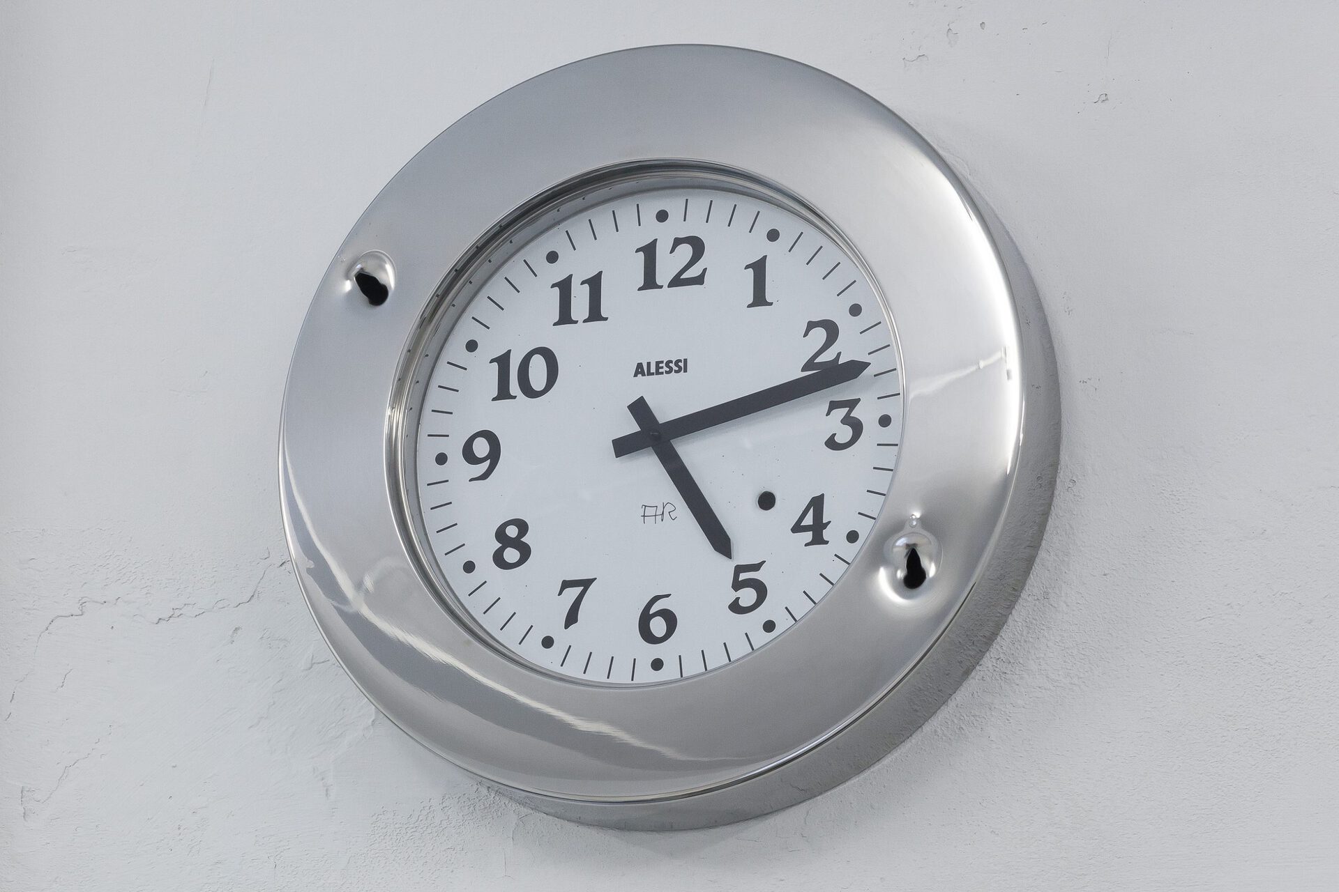 Alfredo Aceto, Le Hublot, 2021, Alessi clock, bullet holes, Unique, 40 cm D