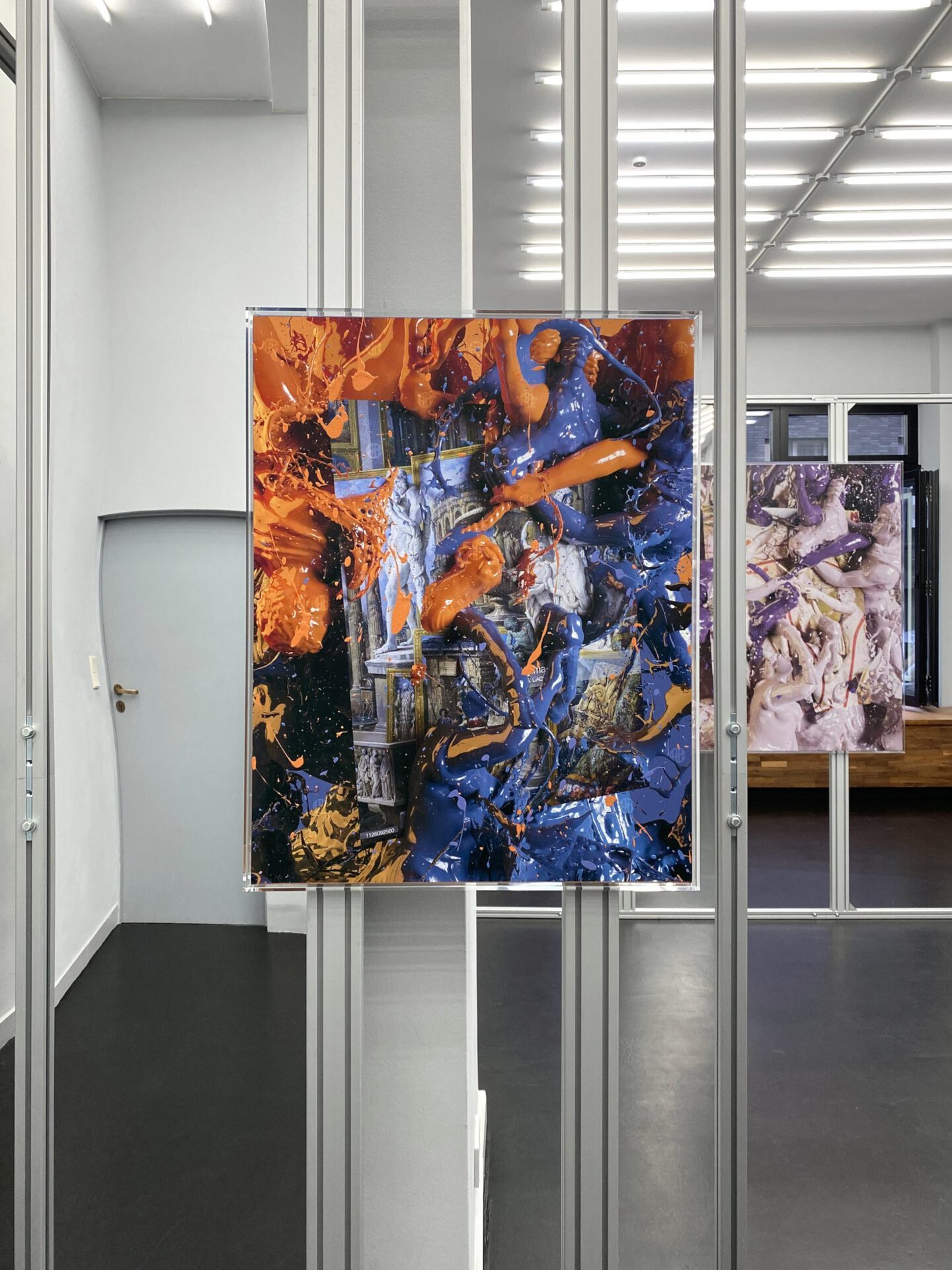 Christian Holze - Fear & Greed - Ruins and Sculpture (2022) (#NN2205) acrylic, varnish, inkjet on canvas, printed aluminium, perspex 81cm x 63cm