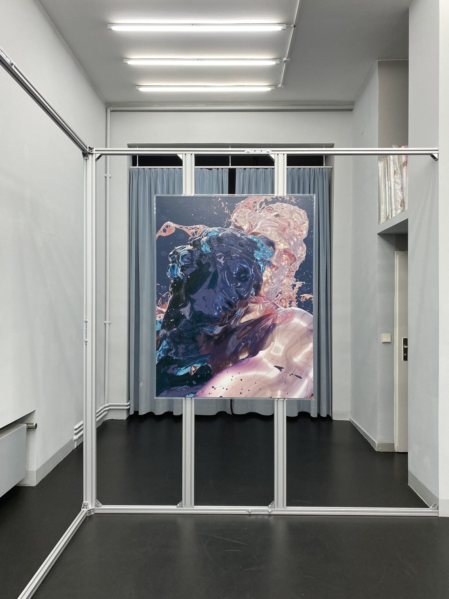 Christian Holze - Fear & Greed - Nothing New (2022) (#NN2207) acrylic, varnish, inkjet on canvas, printed aluminium, perspex 135cm x 105cm