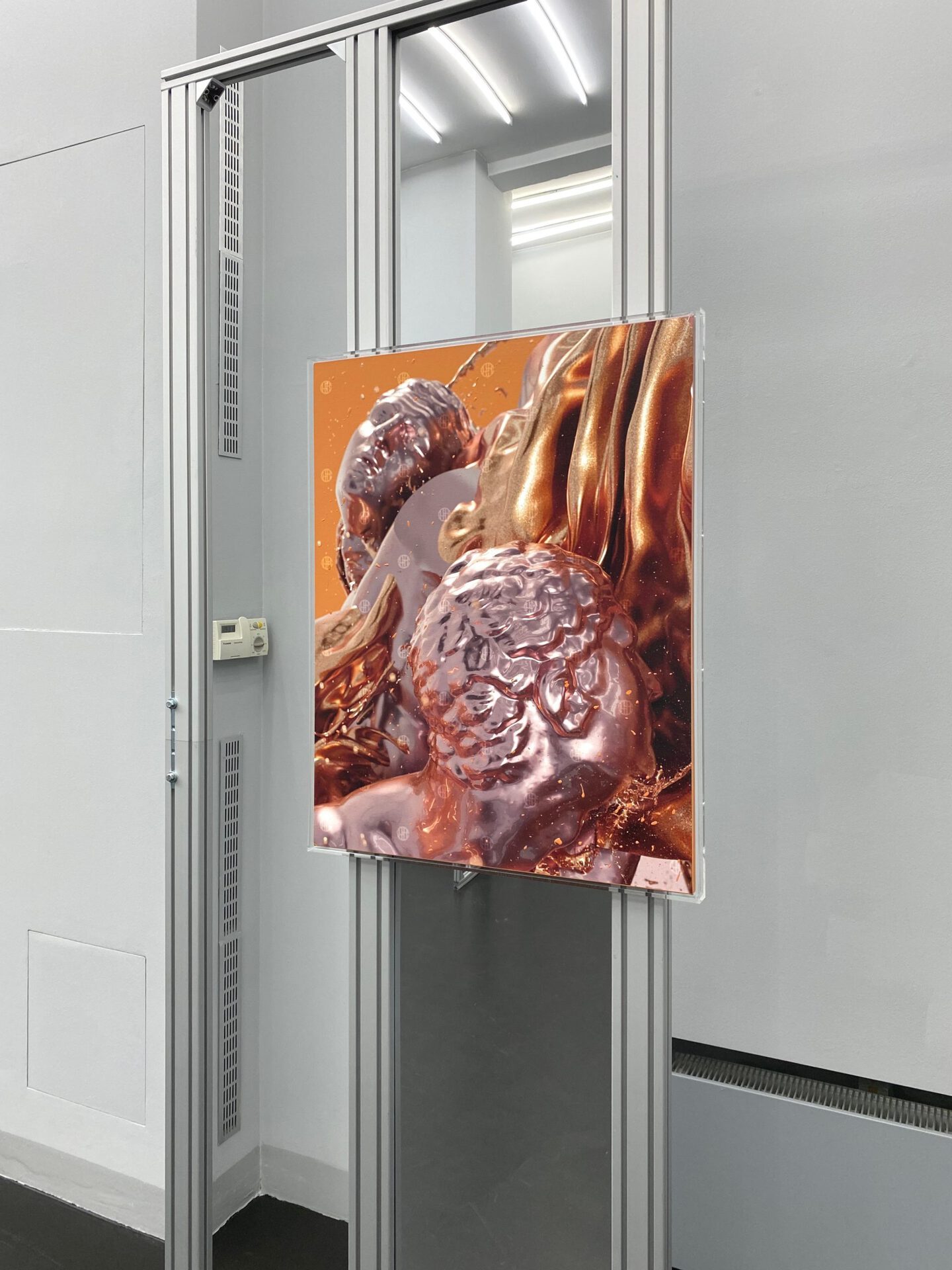 Christian Holze - Fear & Greed - Nothing New (2022) (#NN2204) acrylic, varnish, inkjet on canvas, printed aluminium, perspex 81cm x 63cm