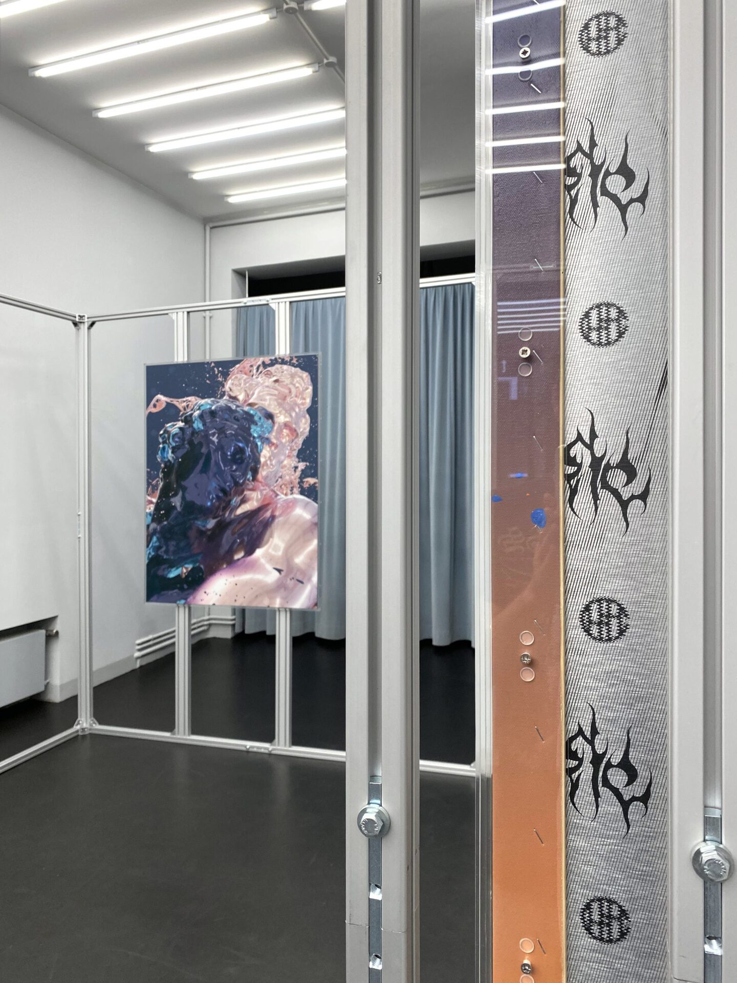 Christian Holze - Fear & Greed - Nothing New (2022) (#NN2207) acrylic, varnish, inkjet on canvas, printed aluminium, perspex 135cm x 105cm
