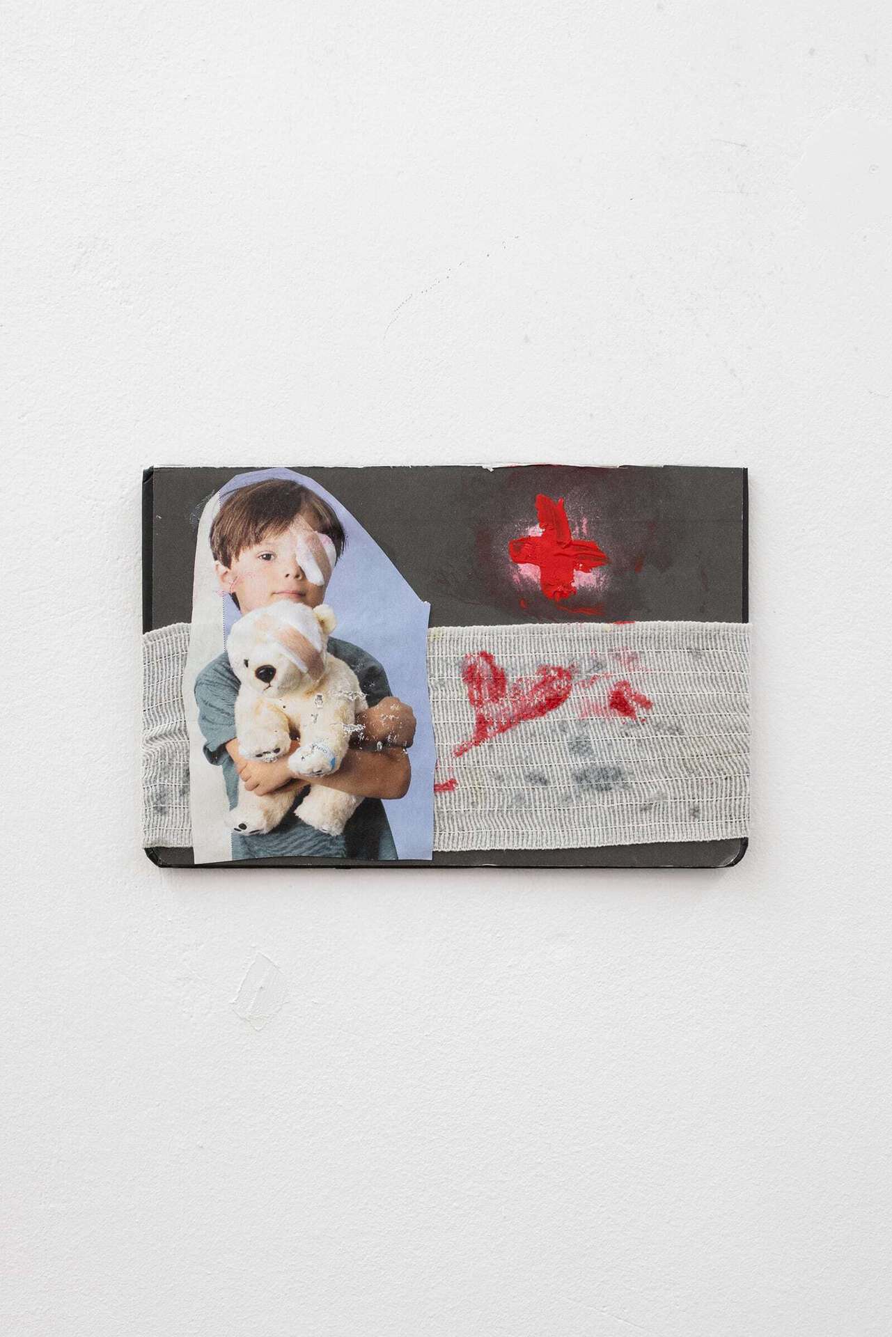 Victor Vejle, The post-physical state, 2021, cut outs, glue and acryl on book cover, 10 x 16 cm