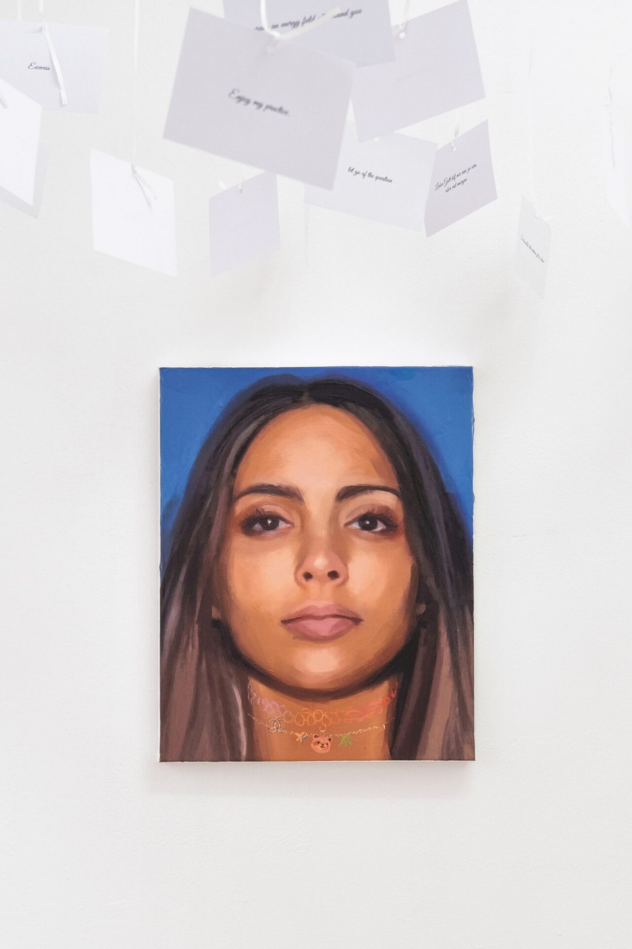 Anais Goupy; Kim; 2022; acrylic and print on canvas; 50 x 40 cm