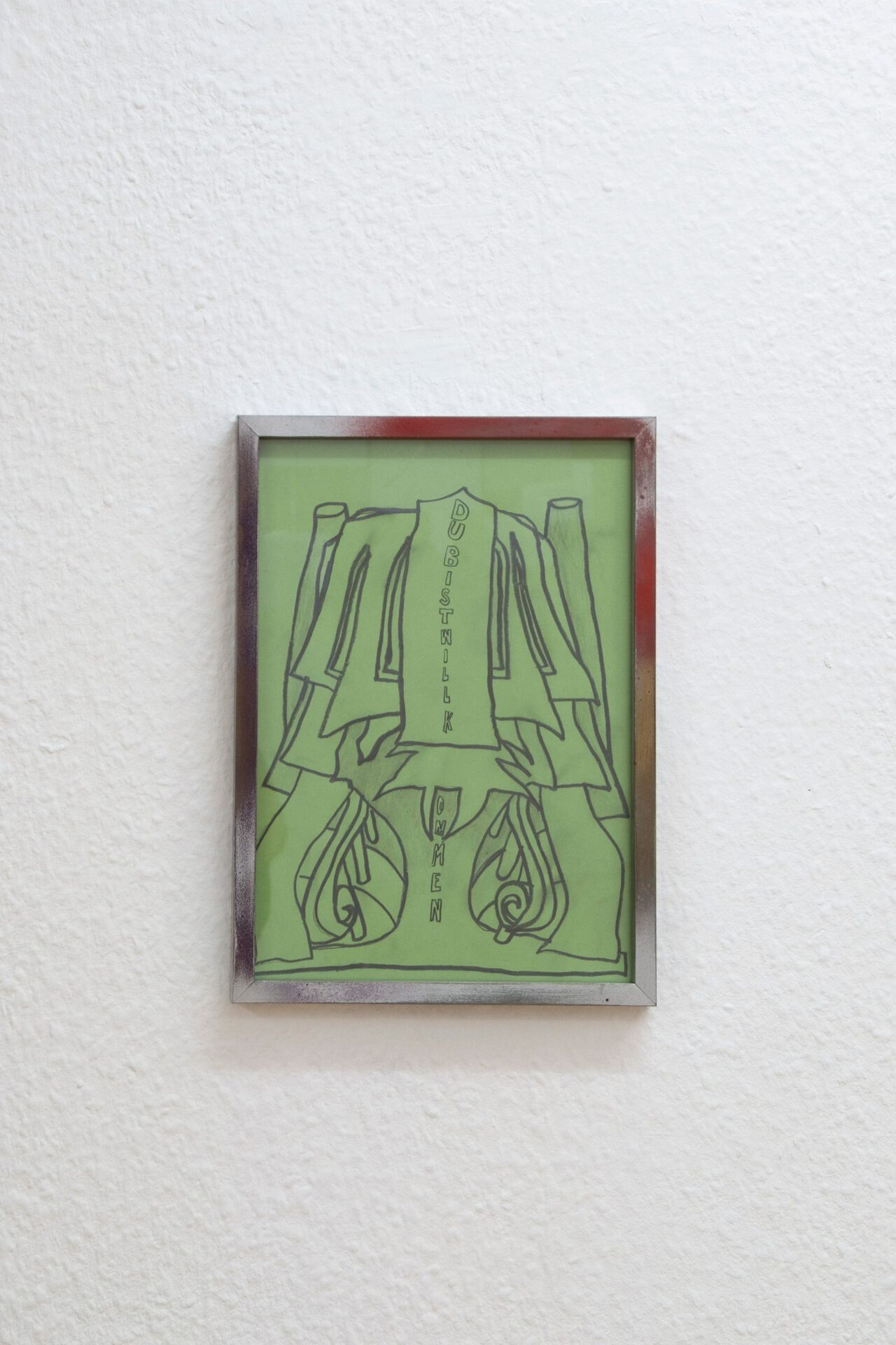 Felix Pötzsch; Du bist Willkommen; 2022; Pencil and Acrylics on paper; 32 x 23 cm