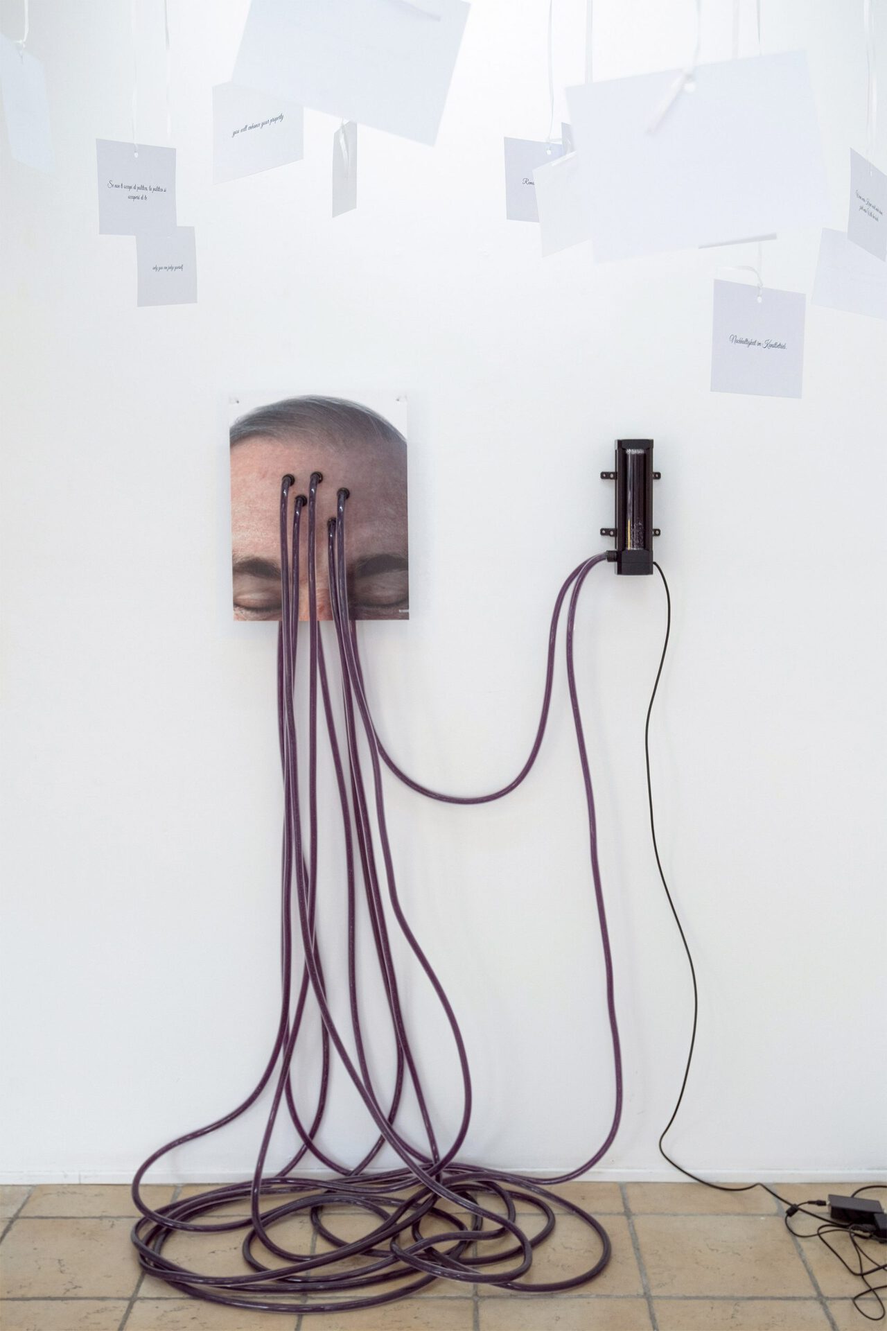 Jan Hoeft; The Future; 2022; print on polypropylen, pump, tube, coolant; 35 x 45 cm