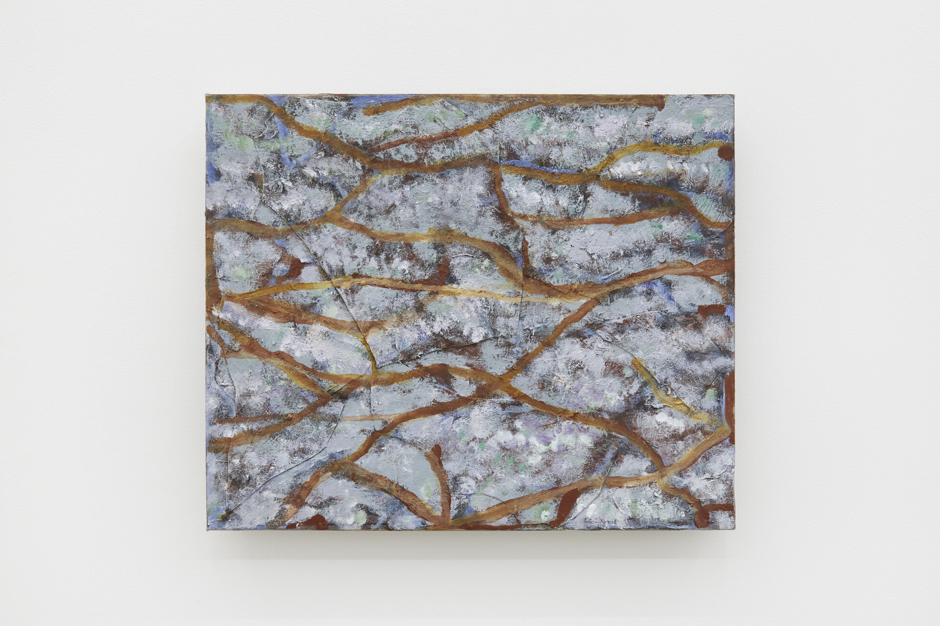 Patrick Michael Fitzgerald, Pulse - Passing, 2017 - 2022. Oil paint, acrylic and collage on linen and wood, 38 x 46 cm