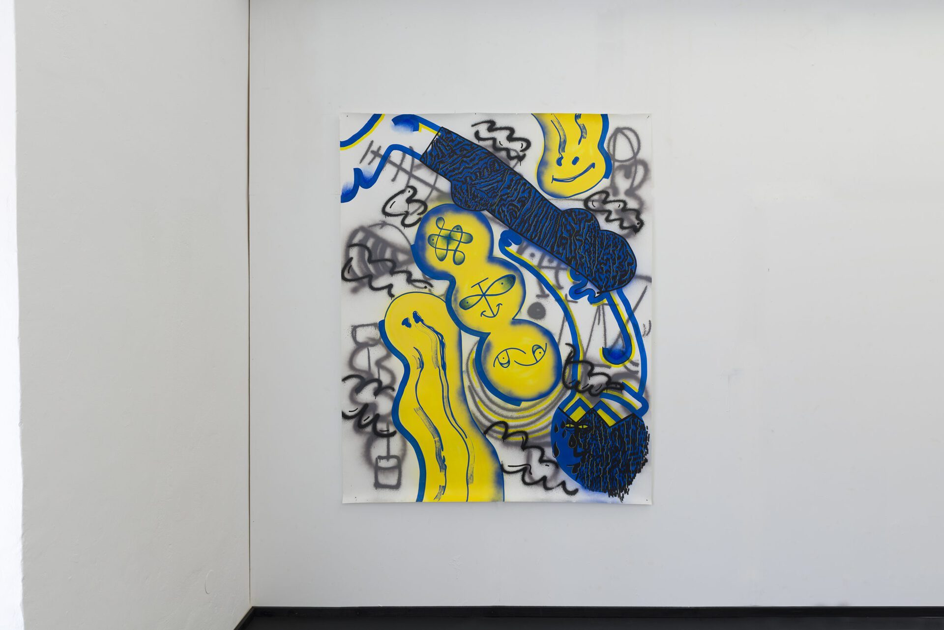 Pavla Malinova – Smiley face, mixed media on paper, 150 x 190 cm
