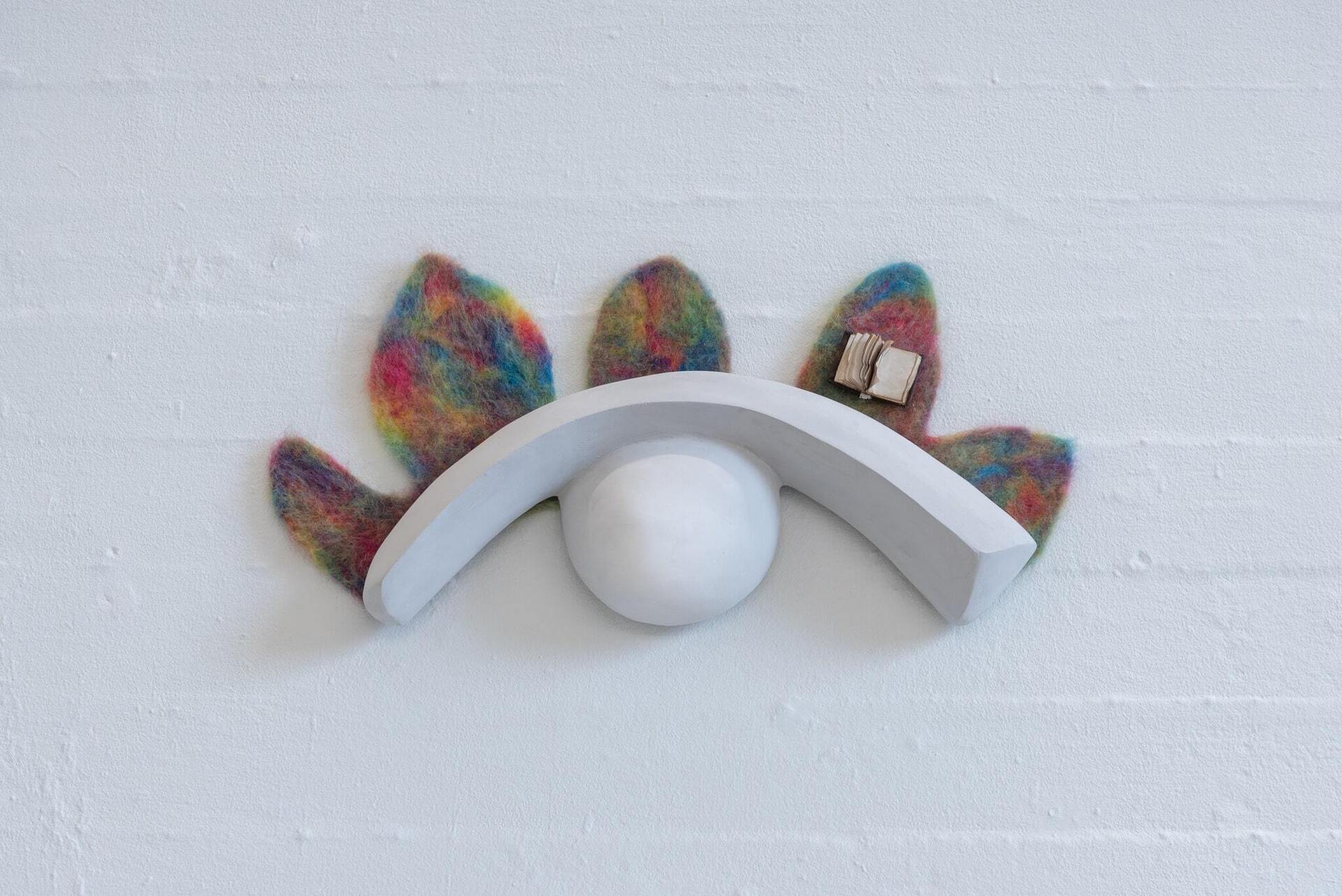 Anna Walther, Leafing Through the Library, 2022, felted eyes