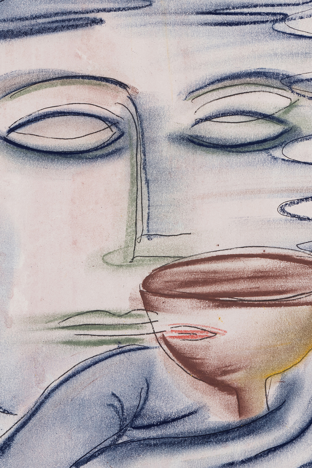 Anastasia Bay, "Only One"(detail), 2022 (Pastel on paper, framed, 35 x 27 cm).