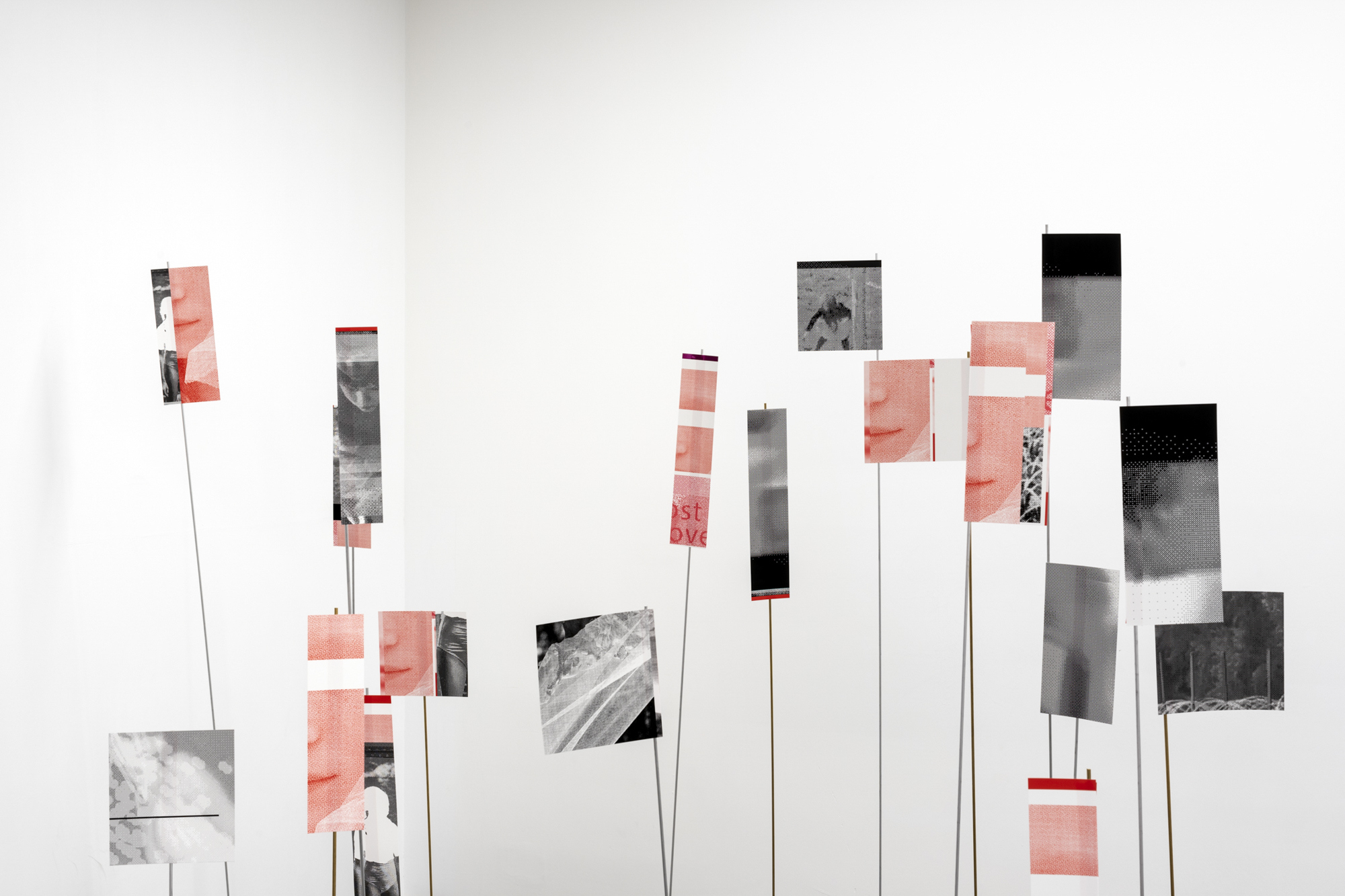 Luz Blanco, Pacific Riot Installation, 2022, 16 banners (Archival print on matt fibre paper), metal rod, Variable dimensions