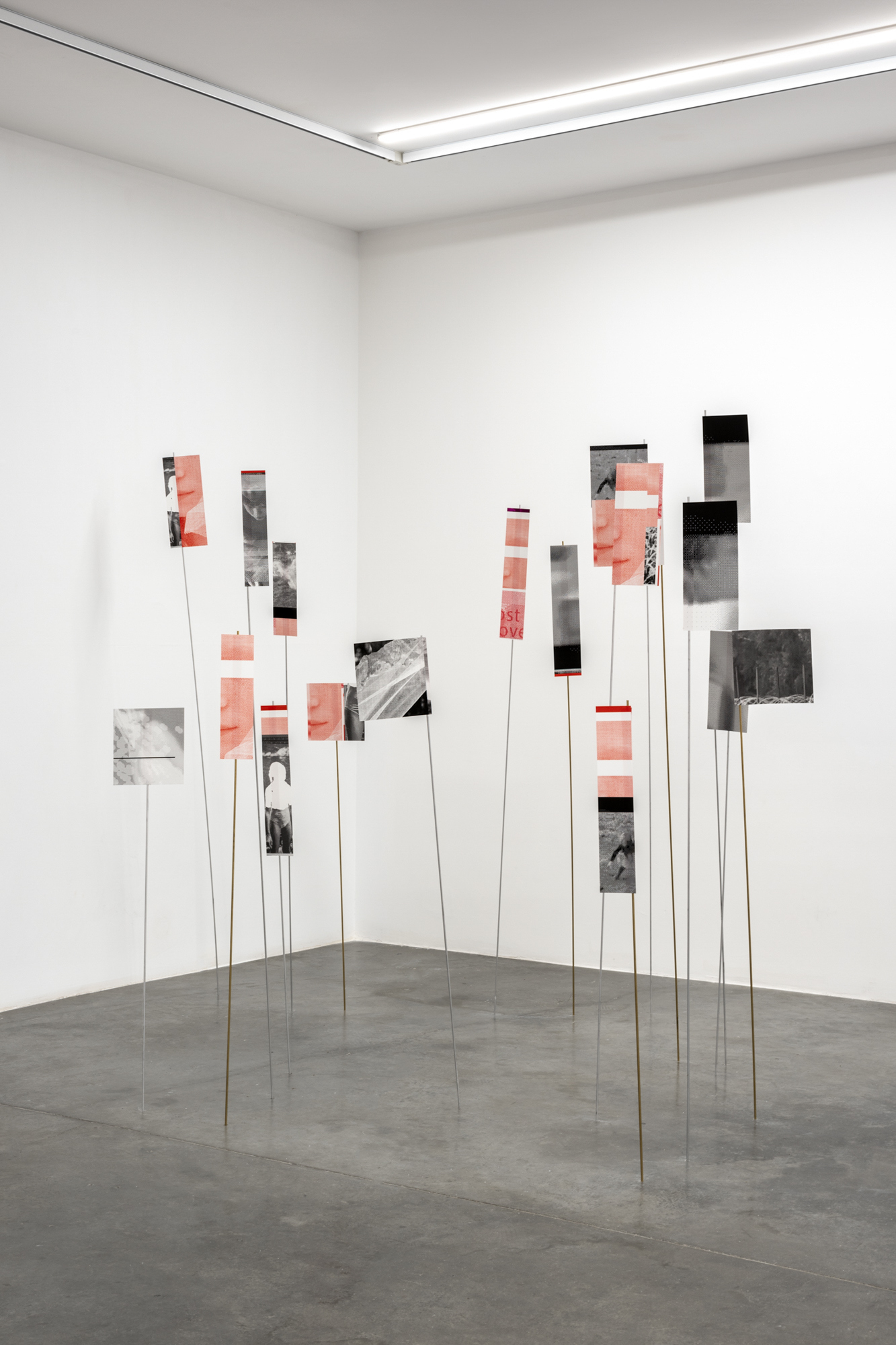 Luz Blanco, Pacific Riot Installation, 2022, 16 banners (Archival print on matt fibre paper), metal rod, Variable dimensions