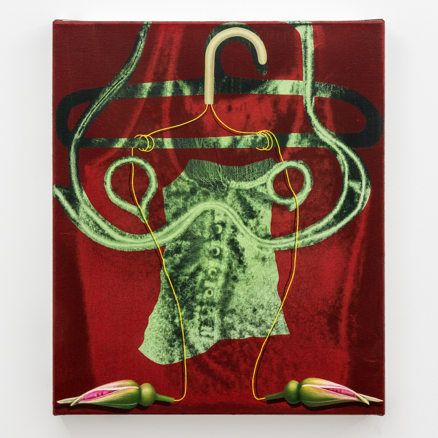 Veronika Pausova, Untitled (Skeletal Buds), 2022, Oil on canvas, 45.7 Ã— 38.1 cm