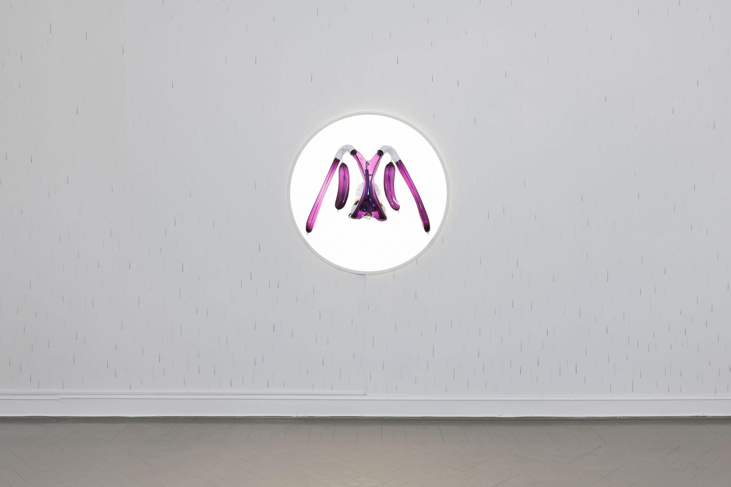 Anders Holen, 0 (FORNIX), 2022, glass, powder coated steel, LED panel, various electronics