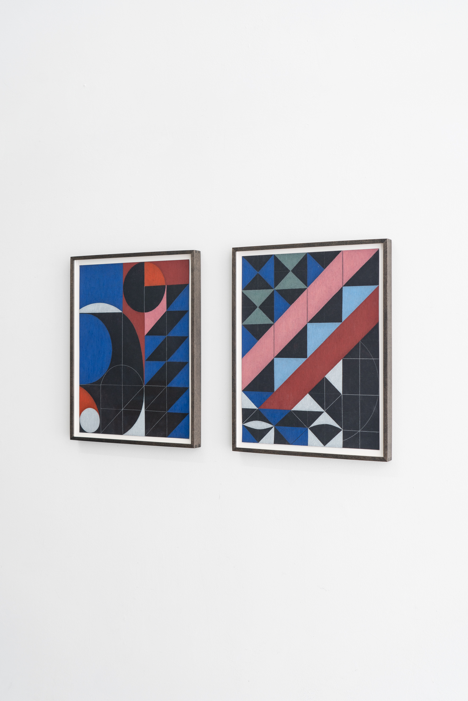 Nina Maria Küchler, „untitled (Façade Series)“, 2022, Polychromos on colored paper, framed,  each 34 x 26 cm