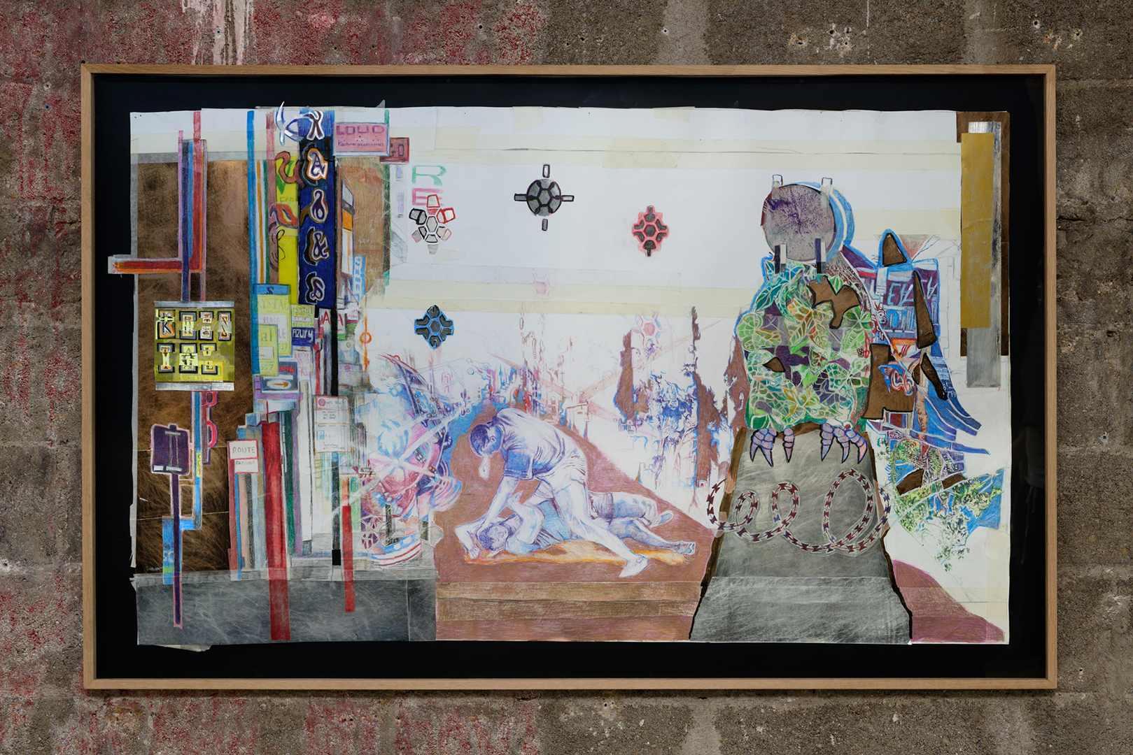 Anna Solal, Cible Hurlante, 2022, mixed media on paper, 1620 Ă 1040 mm
