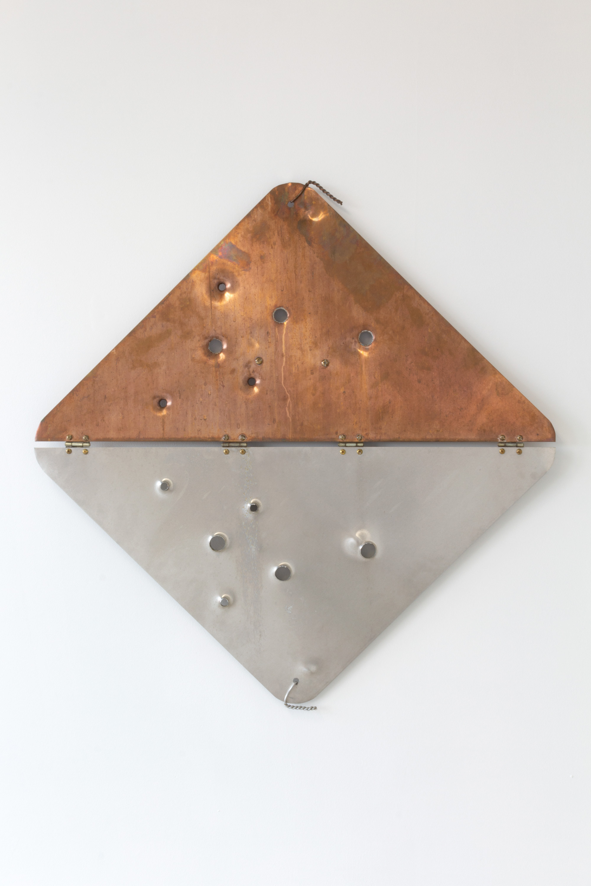 Ryan Kitson, Diamond One, 2022, Copper, aluminum, and brass, 32 x 33 in