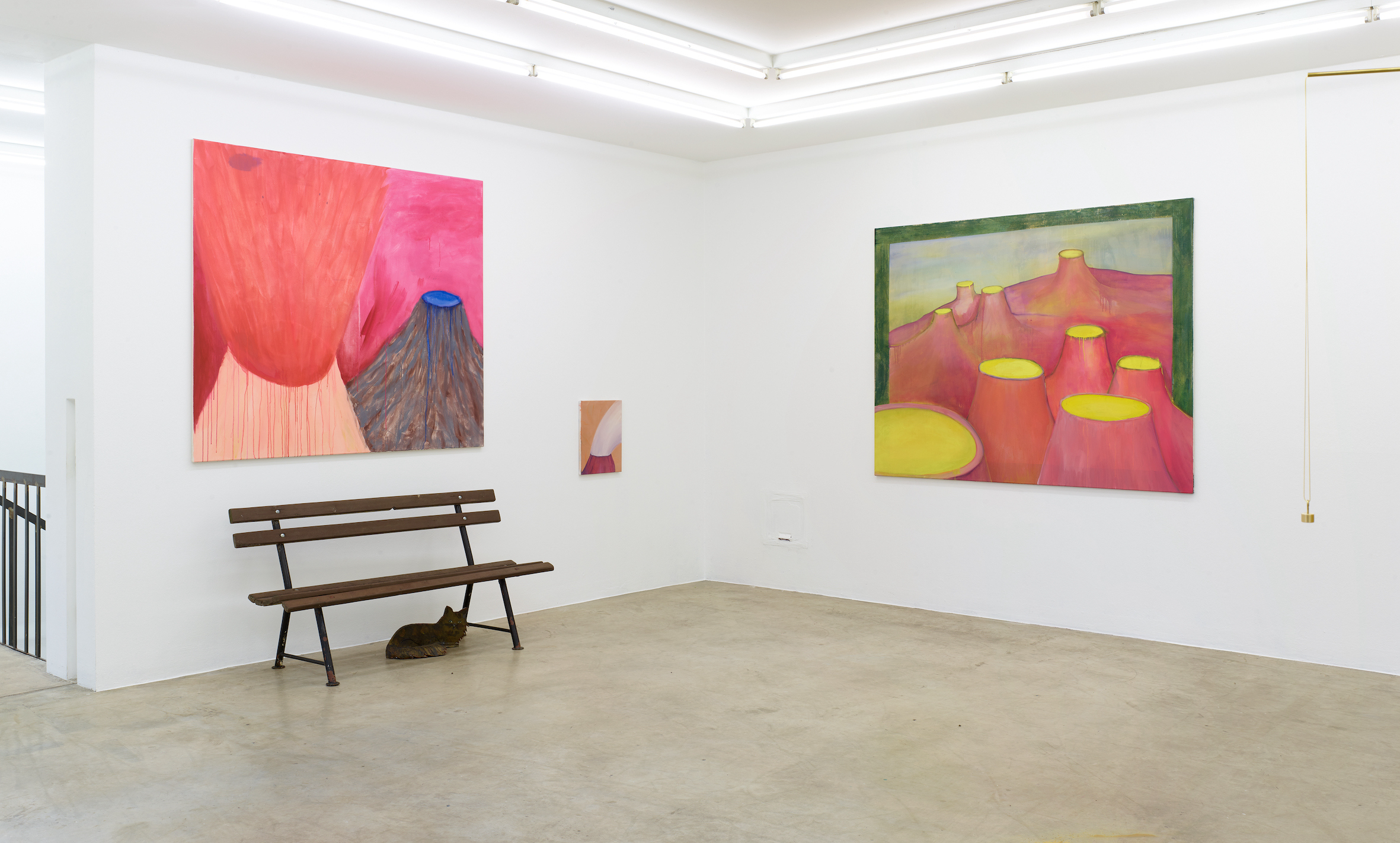 Harry Hachmeister, V_0121, 2021, Schnurrri, 2021, Kleiner Vulkan, 2021 and V_0221, 2021. Courtesy: the artist and fiebach, minninger, Köln