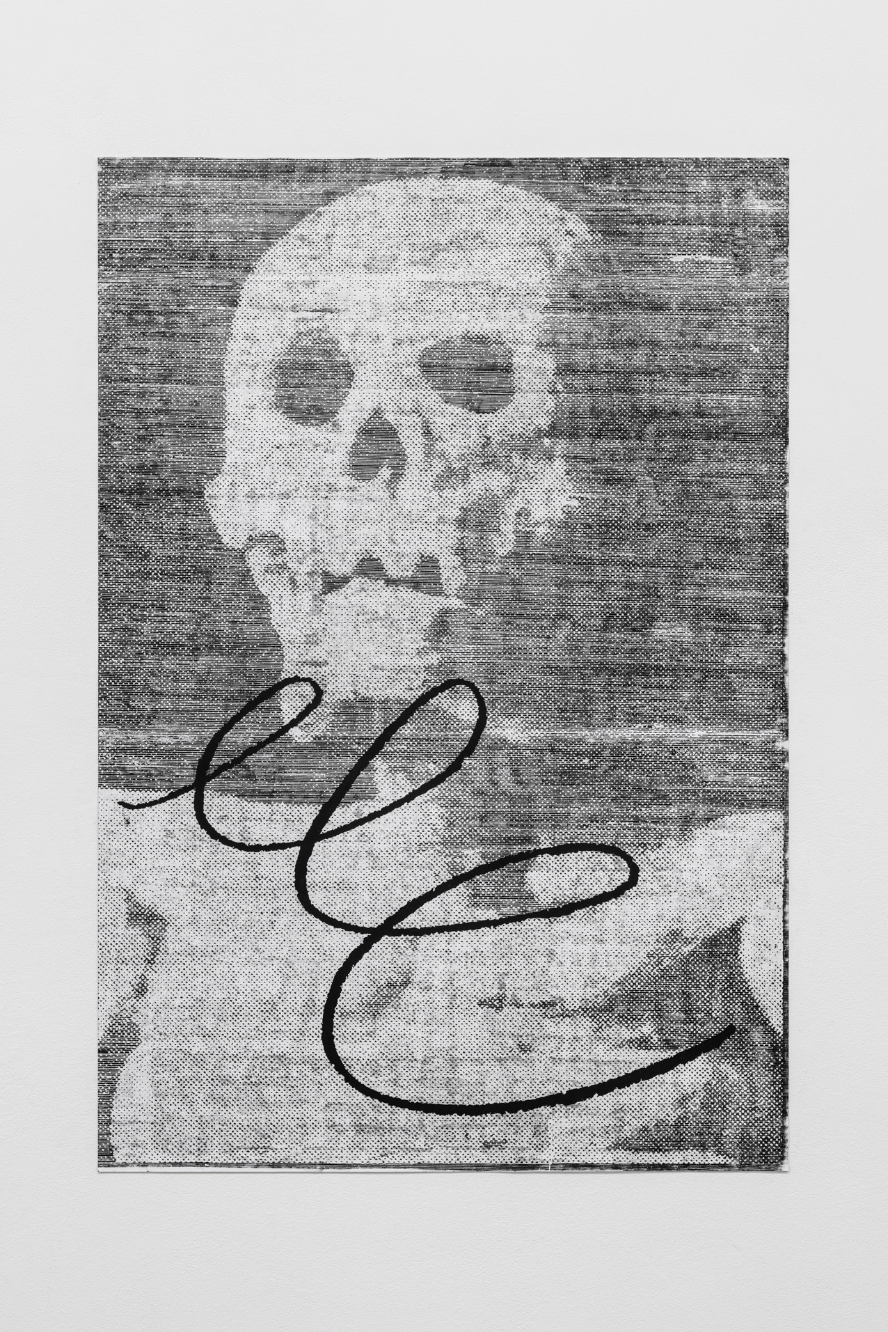 Maxime Le Bon, Death #2, 2020, oil and graphit on paper, 75 x 110 cm