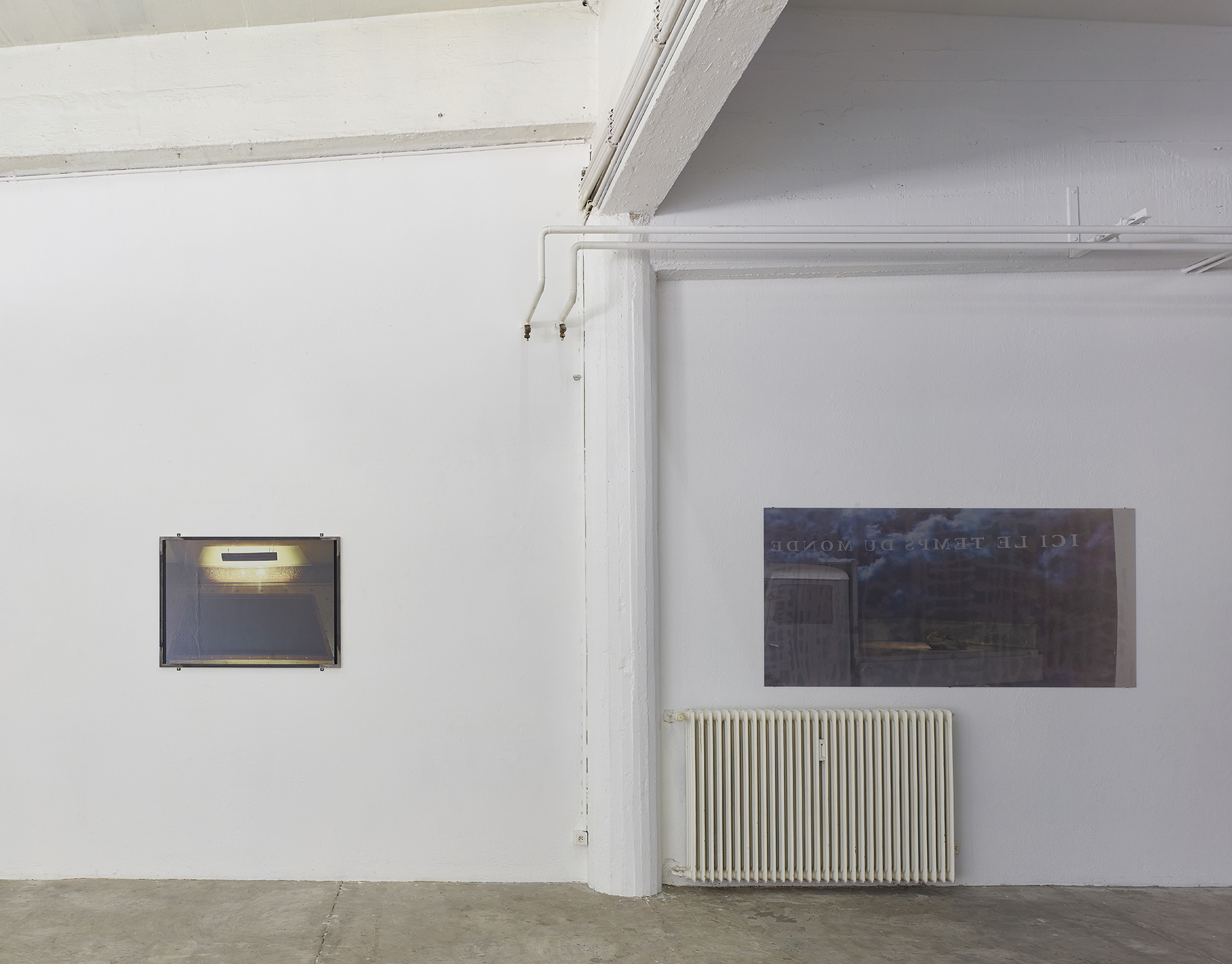 Bernard Bazile âBillard, dĂ©tailâ, February 1982, and âici le temps du monde fini commenceâ (detail), 2022
