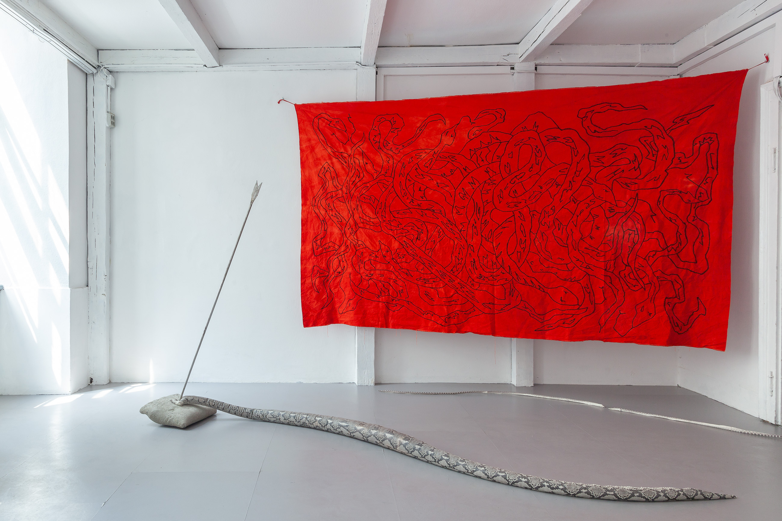 01 Nicolás Astorga and Miguel Soto, 2022, MY SHADOW TO YOUR FEET, exhibition view 01, Suzie Shride