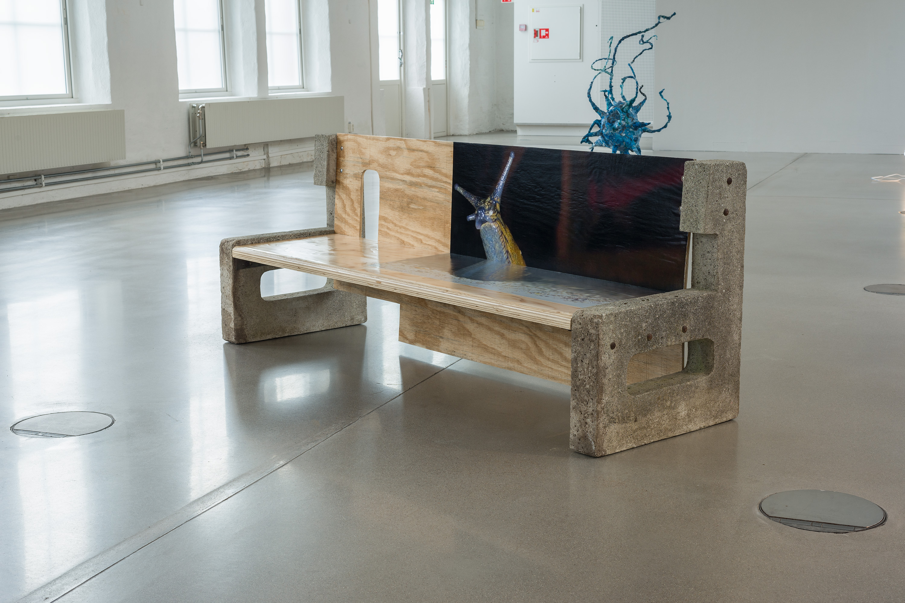 Matti Sumari, Malus Domus (lament at work), scavenged concrete & plywood, digital print, 2022