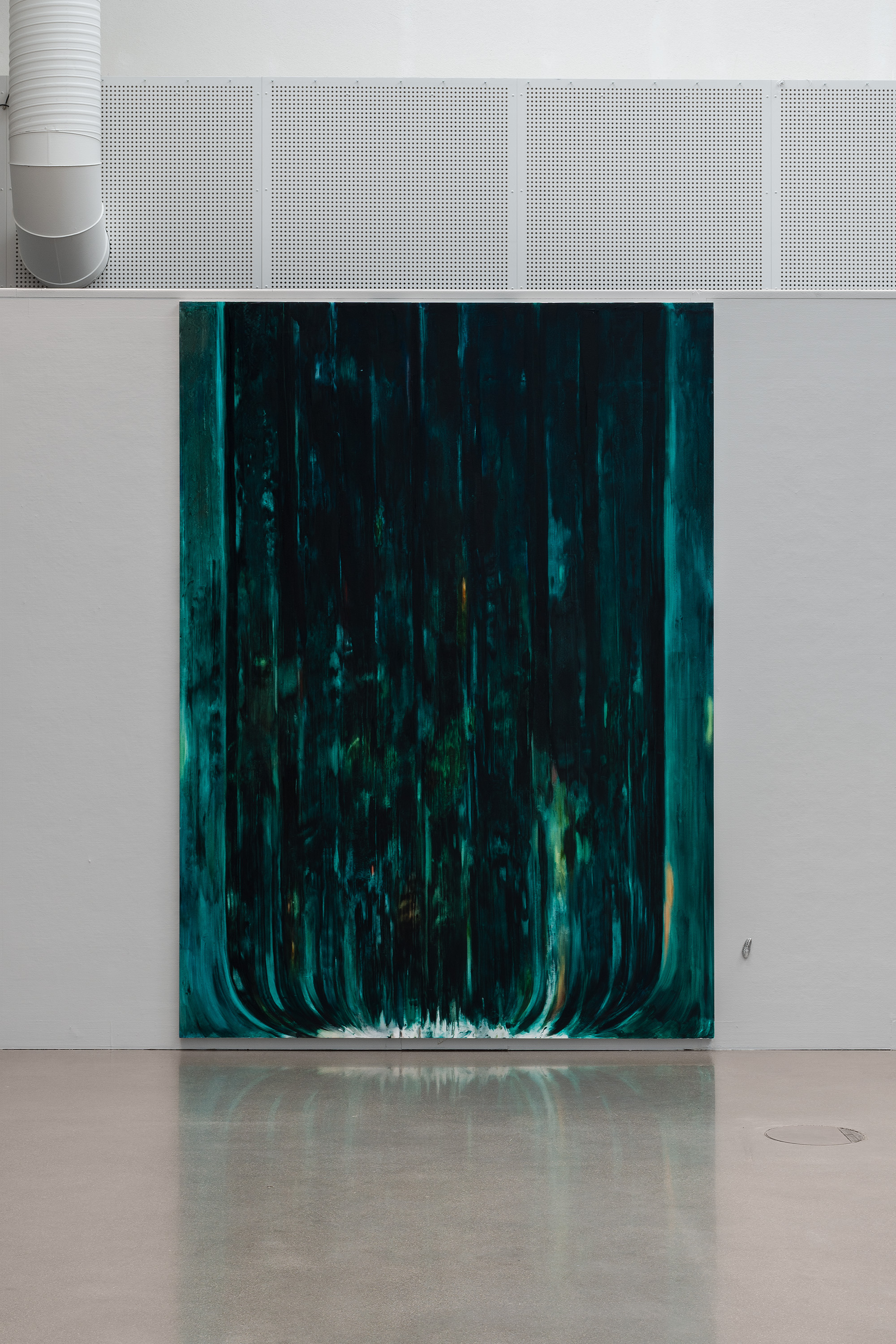 Julia Selin, Rain trail, oil on canvas & aluminum, 270 x 196 cm, 2022