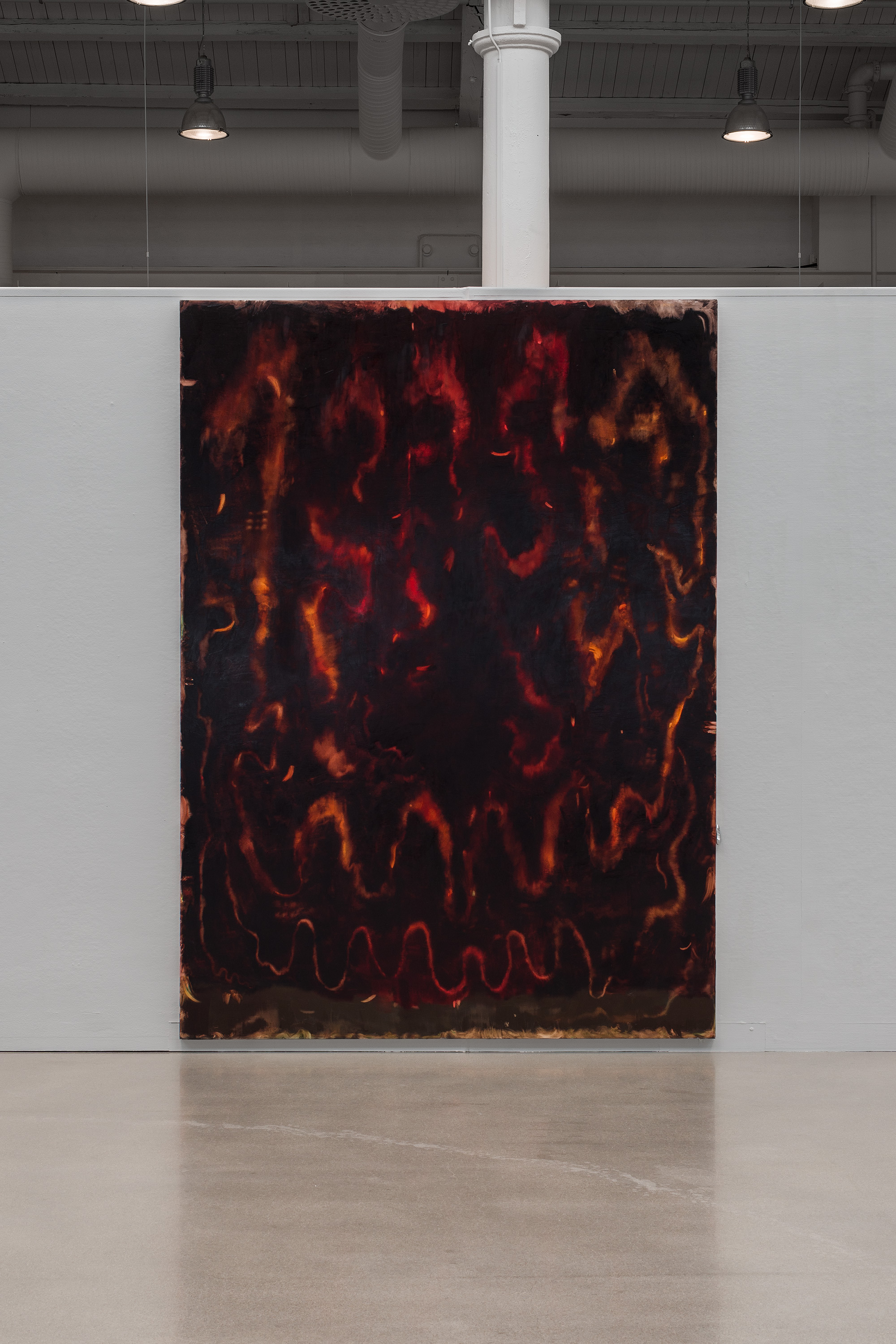 Julia Selin, Written in thick liquid (in this world), oil on canvas & aluminum, 270 x 196 cm, 2022