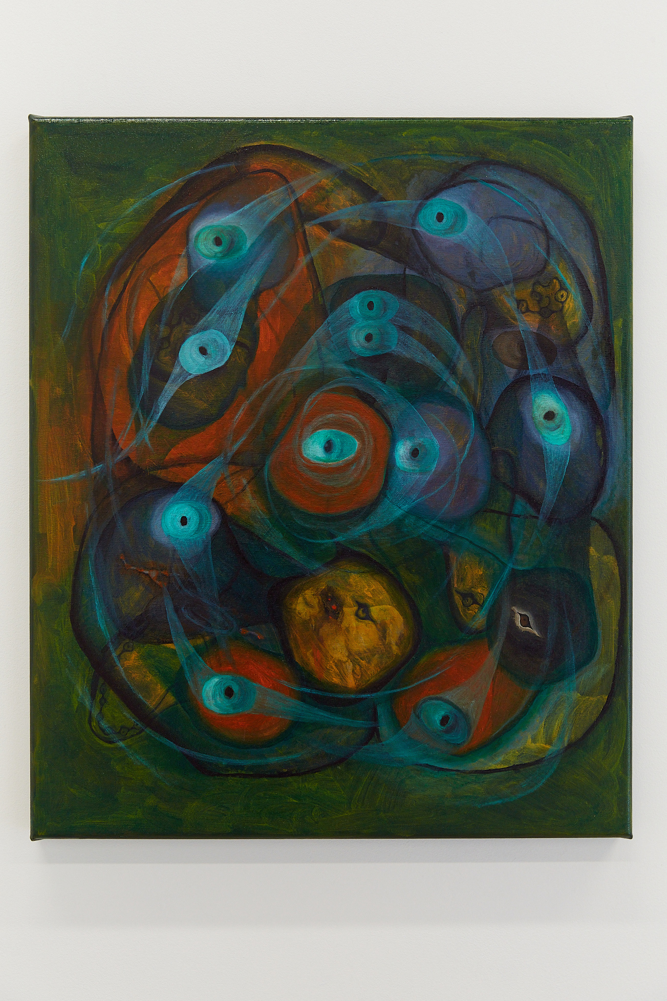 Alexandra Ragg, watchful labyrinth, 2022, oil on canvas 20" x 24"