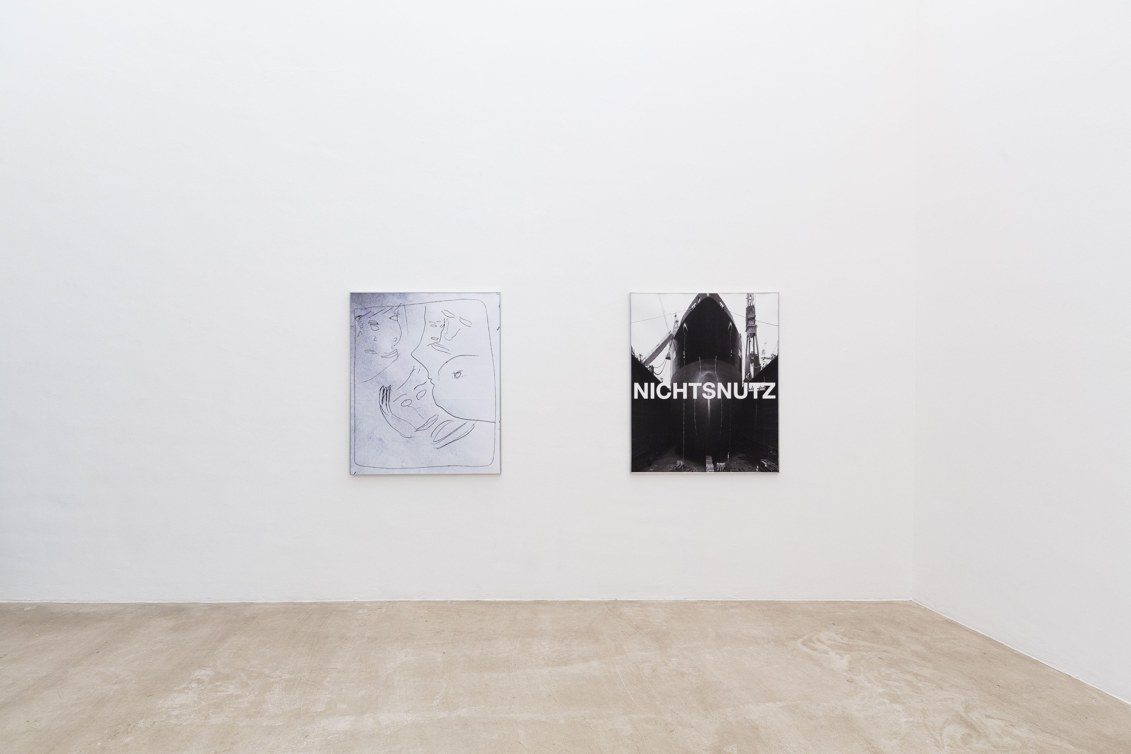 Moritz Krauth, "Adieu" and "Notwithstanding", 2022, Digital-Collage, 100 x 80 cm