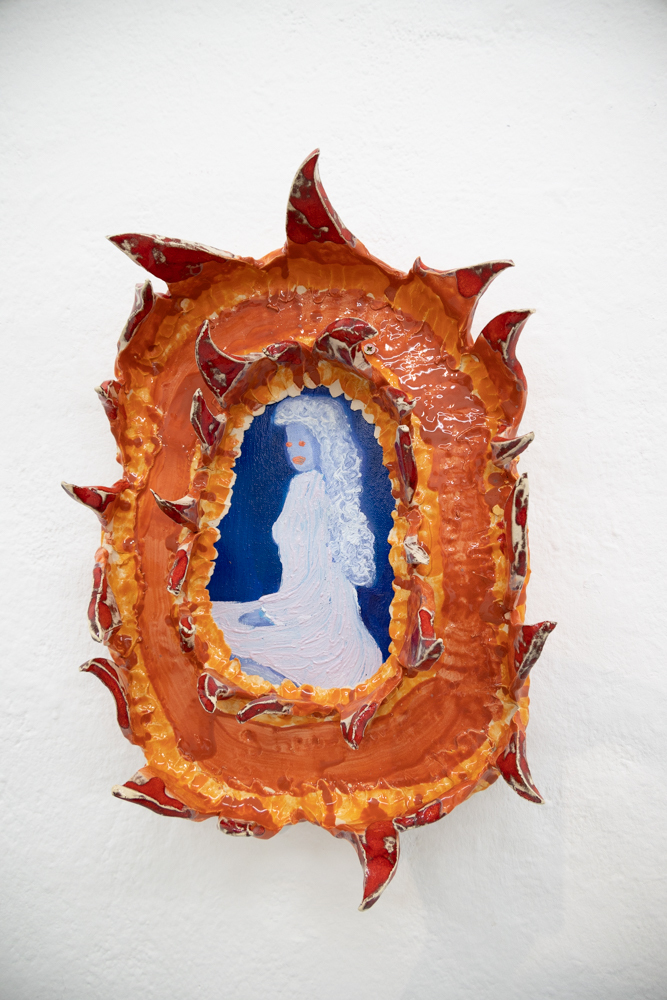 Lena Valenzuela, Burning for you, Oil on canvas, ceramic 2022