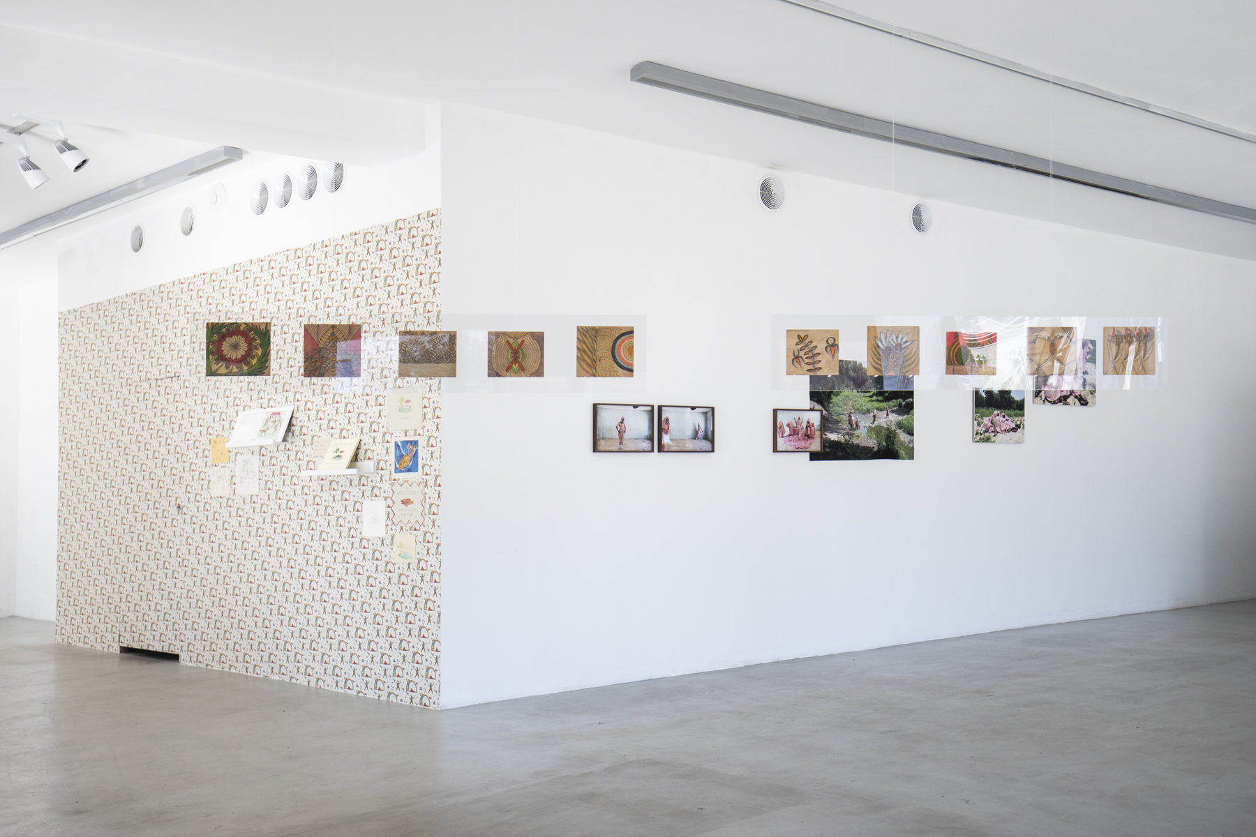 Installation view featuring works from Tom Seidmann-Freud, Anna ZemÃ¡nkovÃ¡ & Rahima Gambo  (left to right)